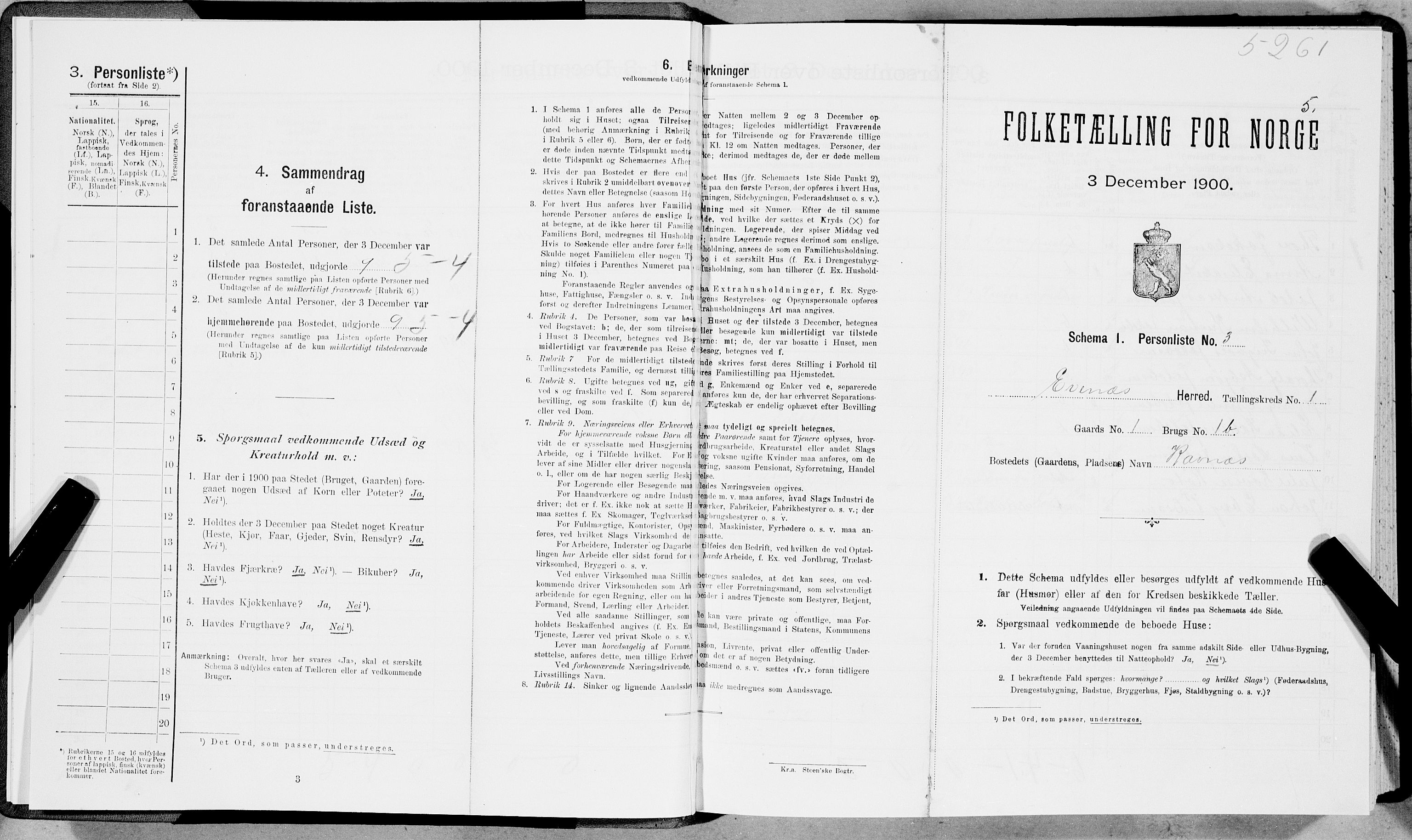SAT, Folketelling 1900 for 1853 Evenes herred, 1900, s. 31