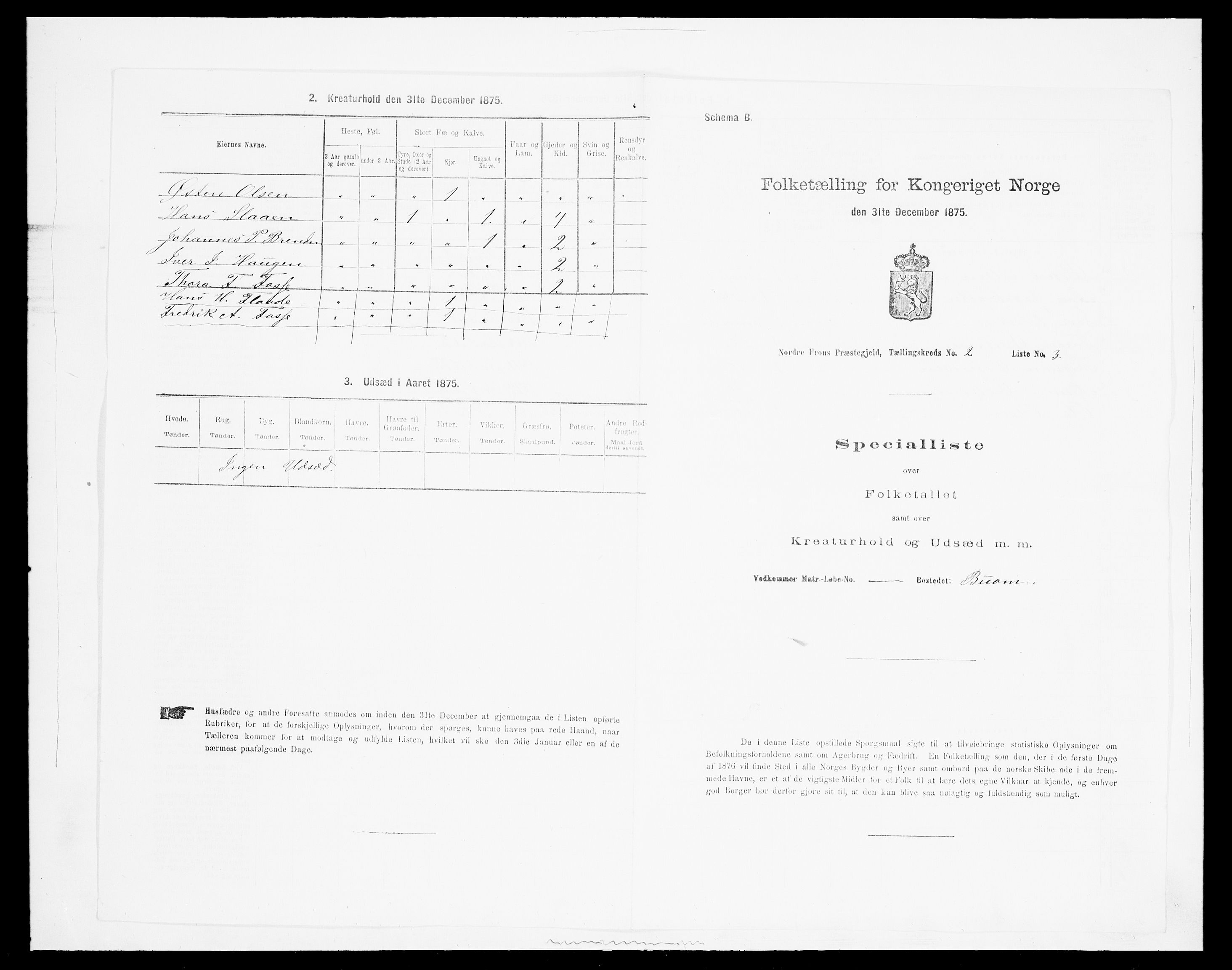 SAH, Folketelling 1875 for 0518P Nord-Fron prestegjeld, 1875, s. 144