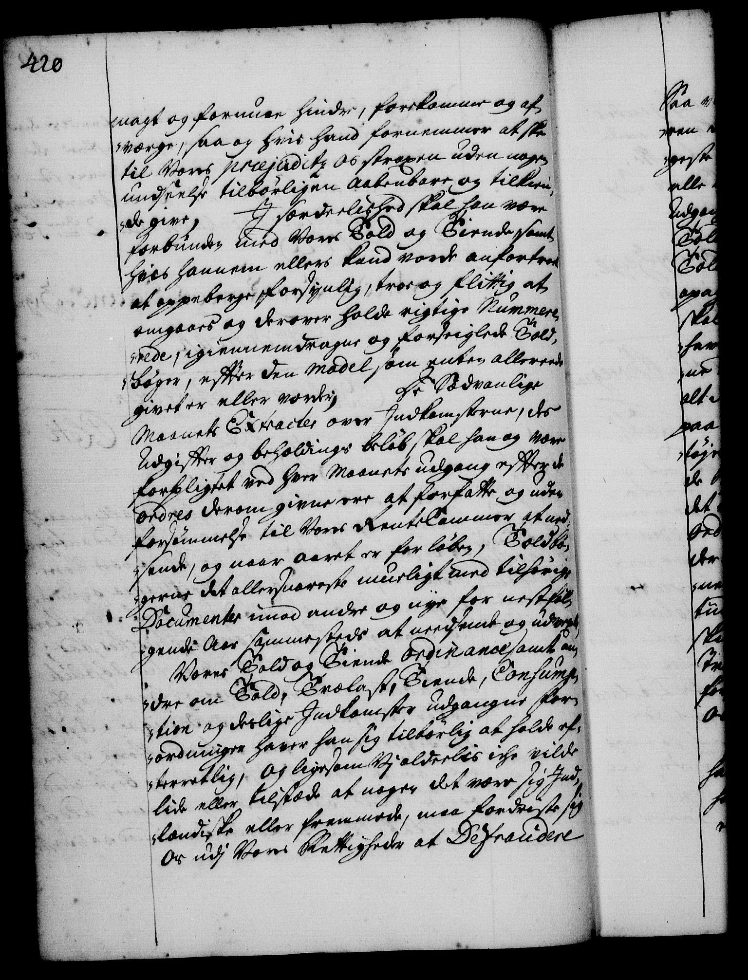 Rentekammeret, Kammerkanselliet, RA/EA-3111/G/Gg/Gge/L0001: Norsk bestallingsprotokoll med register (merket RK 53.25), 1720-1730, s. 420