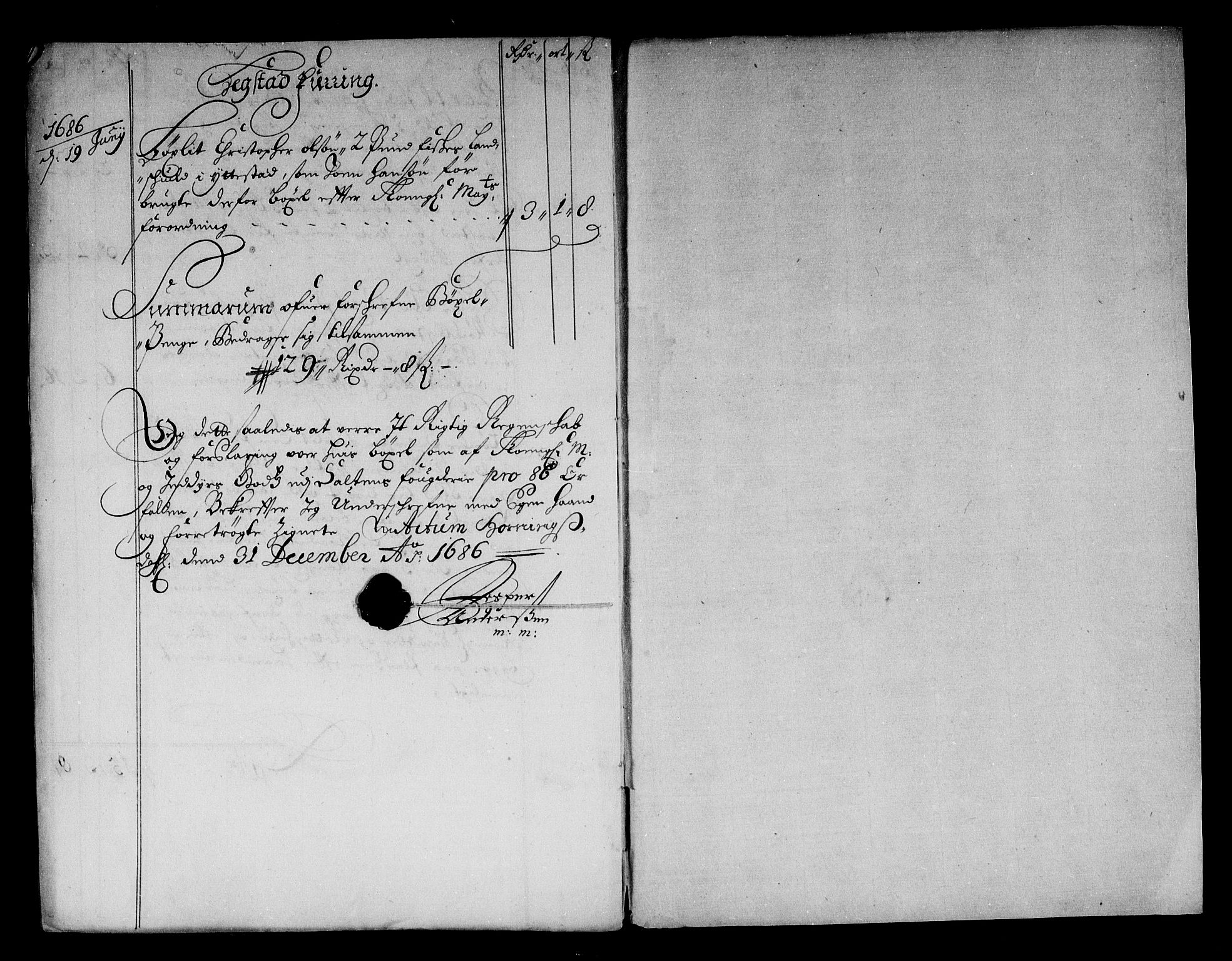 Rentekammeret inntil 1814, Reviderte regnskaper, Stiftamtstueregnskaper, Trondheim stiftamt og Nordland amt, AV/RA-EA-6044/R/Rg/L0085: Trondheim stiftamt og Nordland amt, 1686