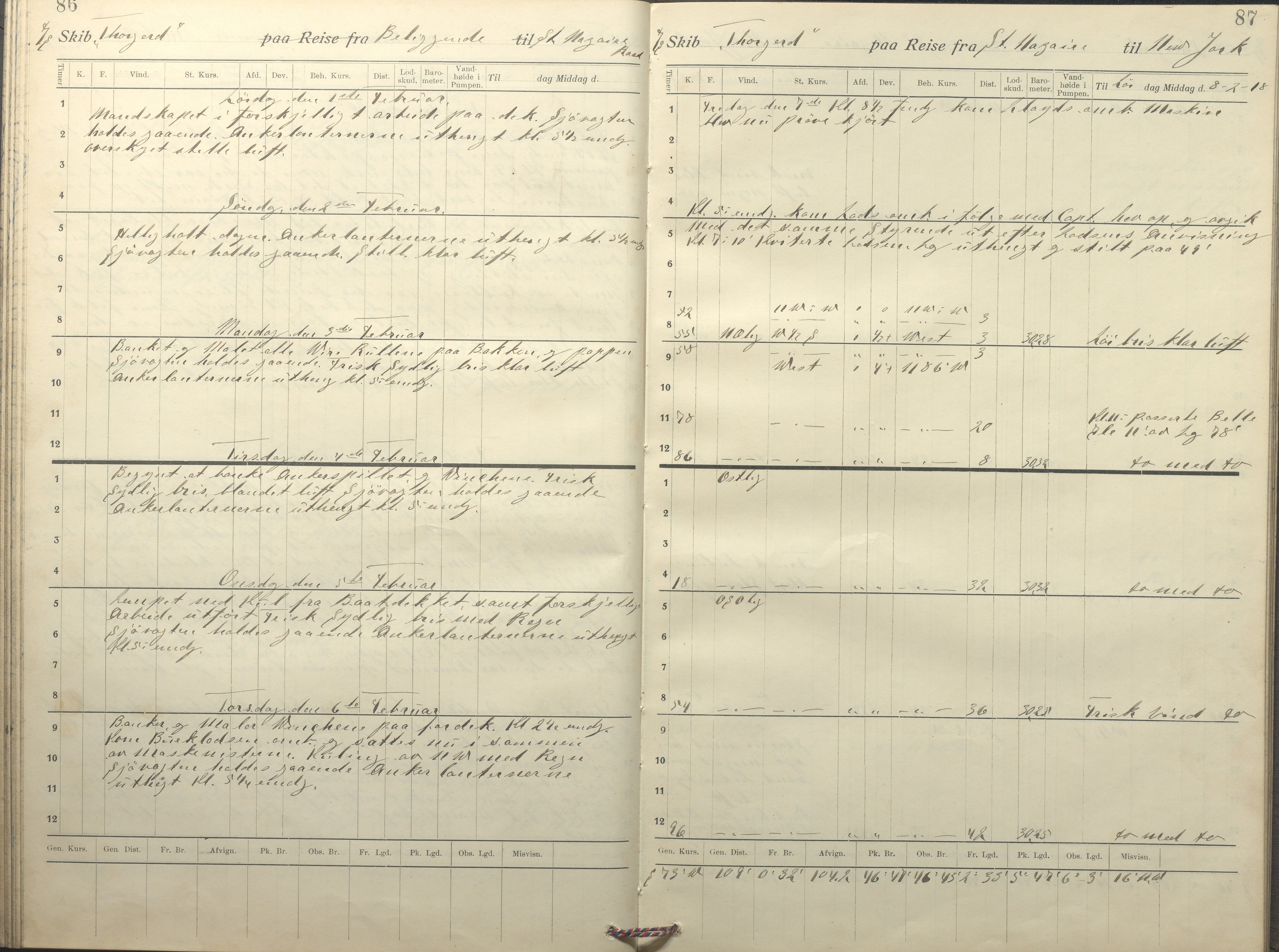 Fartøysarkivet, AAKS/PA-1934/F/L0360: Thorgerd (D/S), 1918-1919, s. 86-87