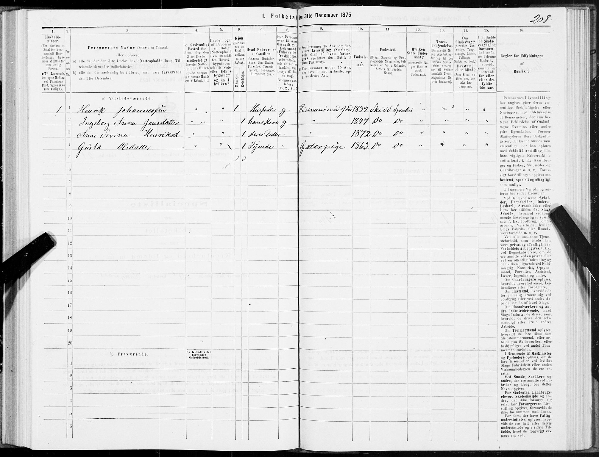 SAT, Folketelling 1875 for 1731P Sparbu prestegjeld, 1875, s. 5208