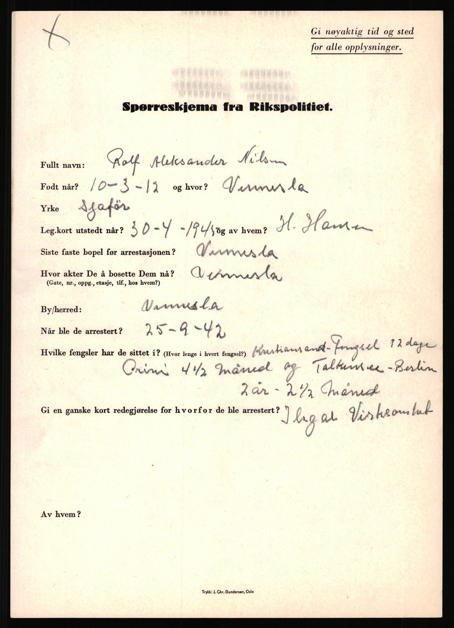 Rikspolitisjefen, AV/RA-S-1560/L/L0012: Mogensen, Øivind - Noraas, Lars, 1940-1945, s. 838