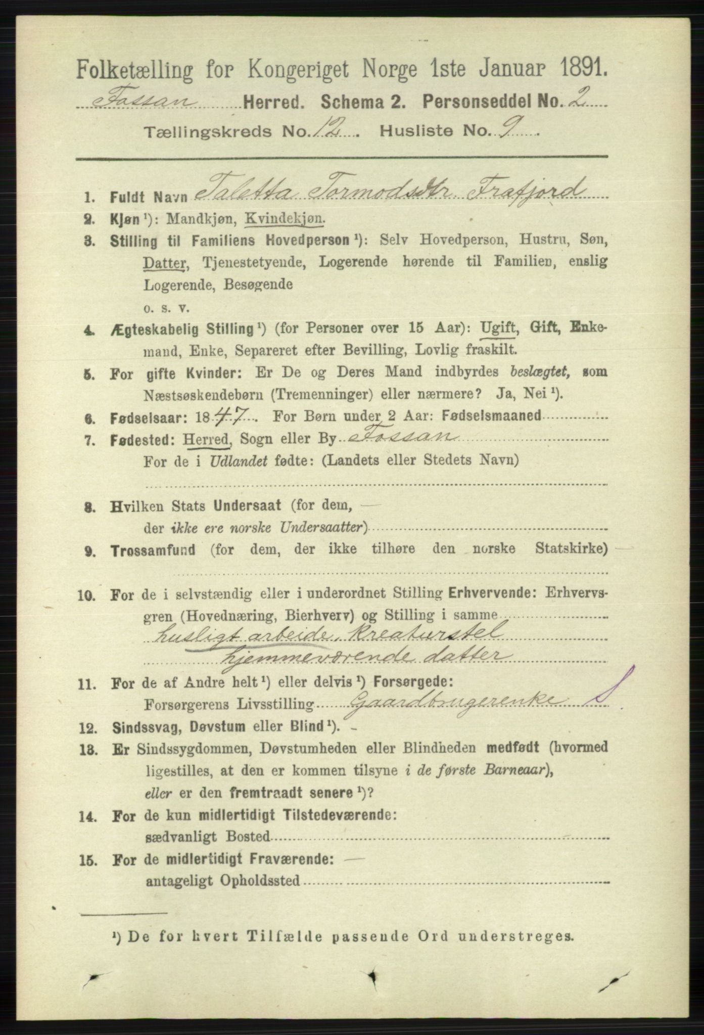 RA, Folketelling 1891 for 1129 Forsand herred, 1891, s. 1999