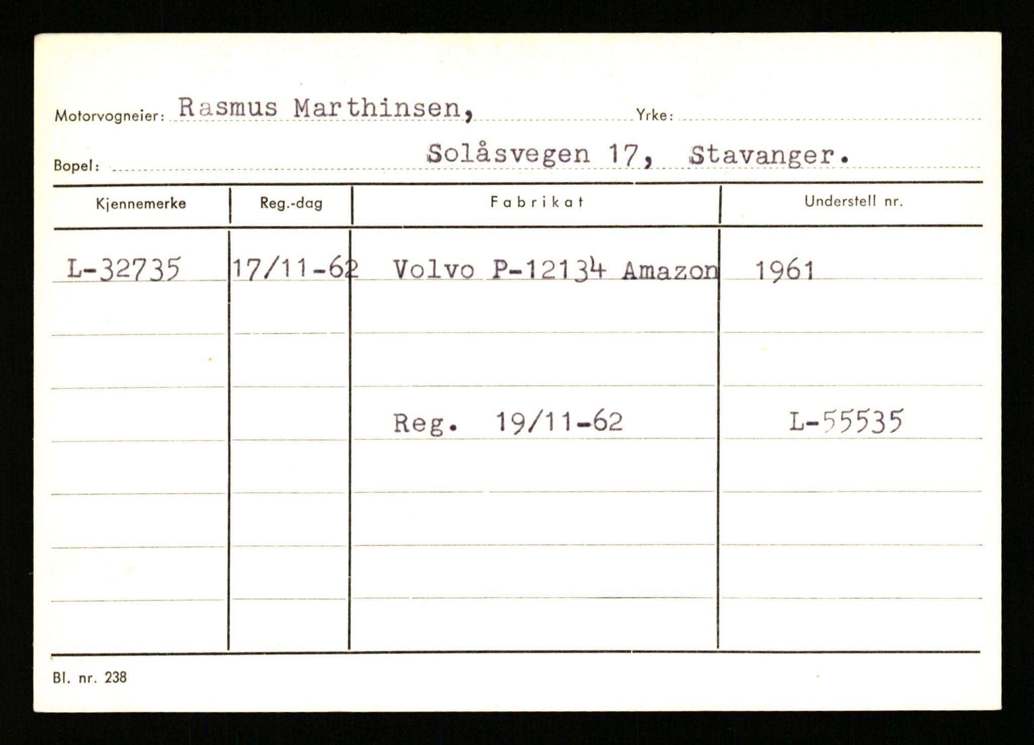 Stavanger trafikkstasjon, AV/SAST-A-101942/0/G/L0005: Registreringsnummer: 23000 - 34245, 1930-1971, s. 3030