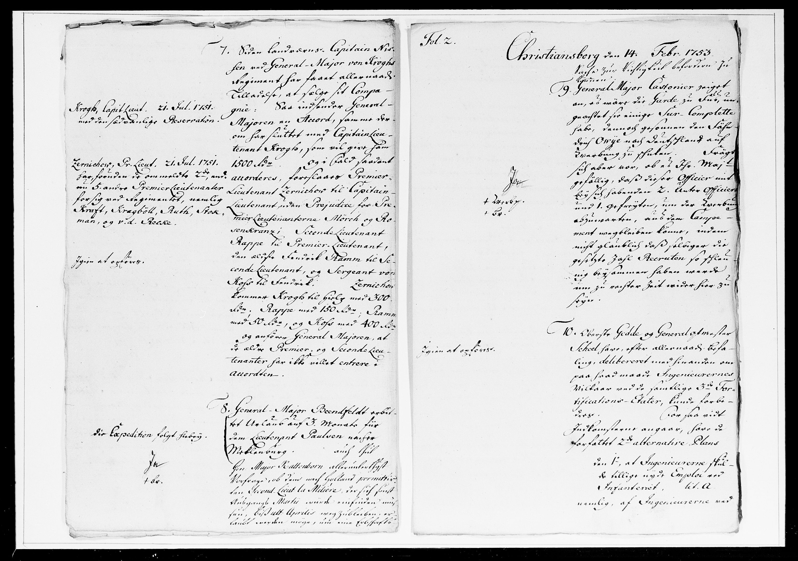 Krigskollegiet, Krigskancelliet, DRA/A-0006/-/1241-1247: Refererede sager, 1753, s. 37