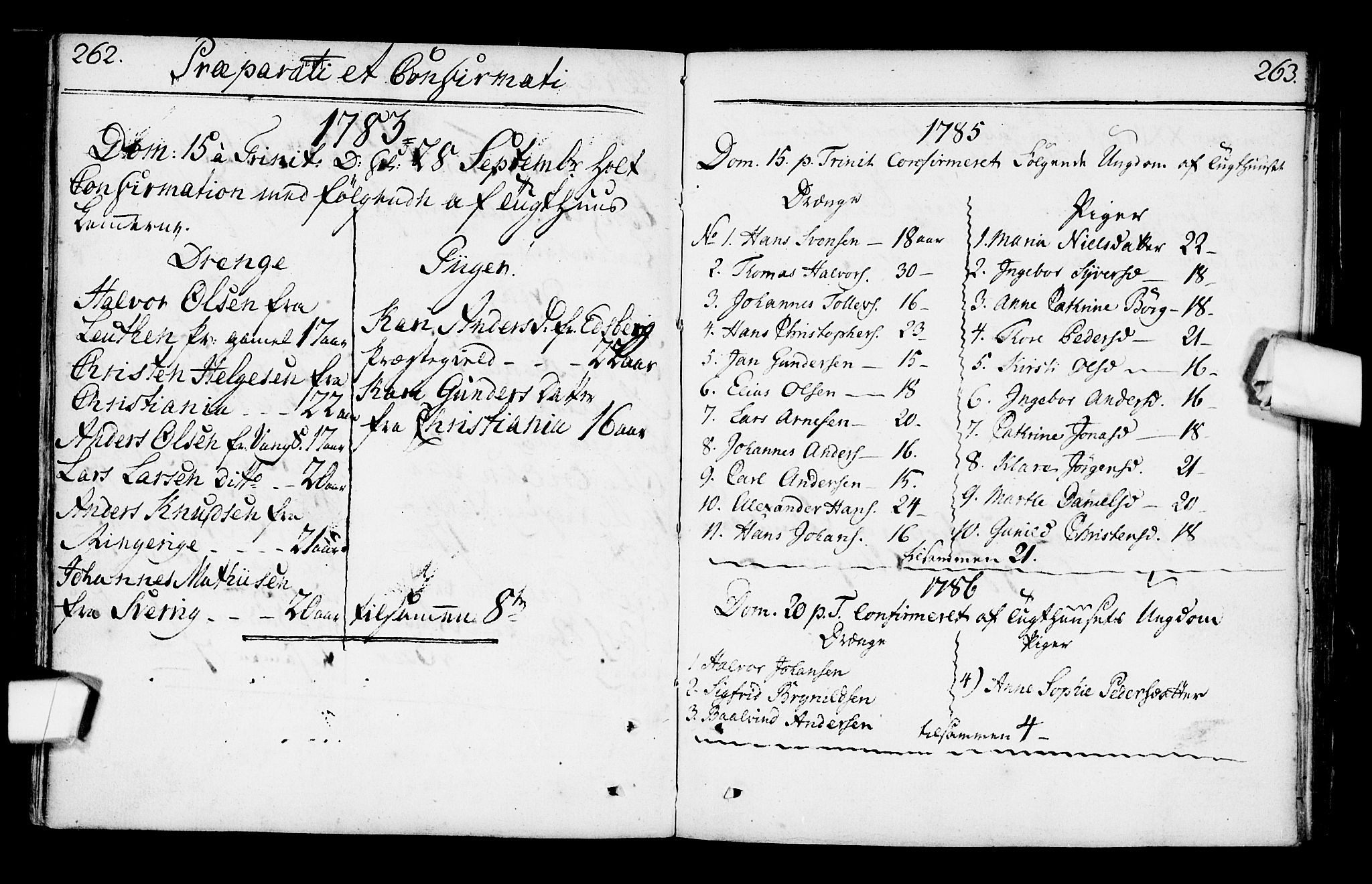 Kristiania tukthusprest Kirkebøker, AV/SAO-A-10881/F/Fa/L0001: Ministerialbok nr. 1, 1758-1828, s. 262-263