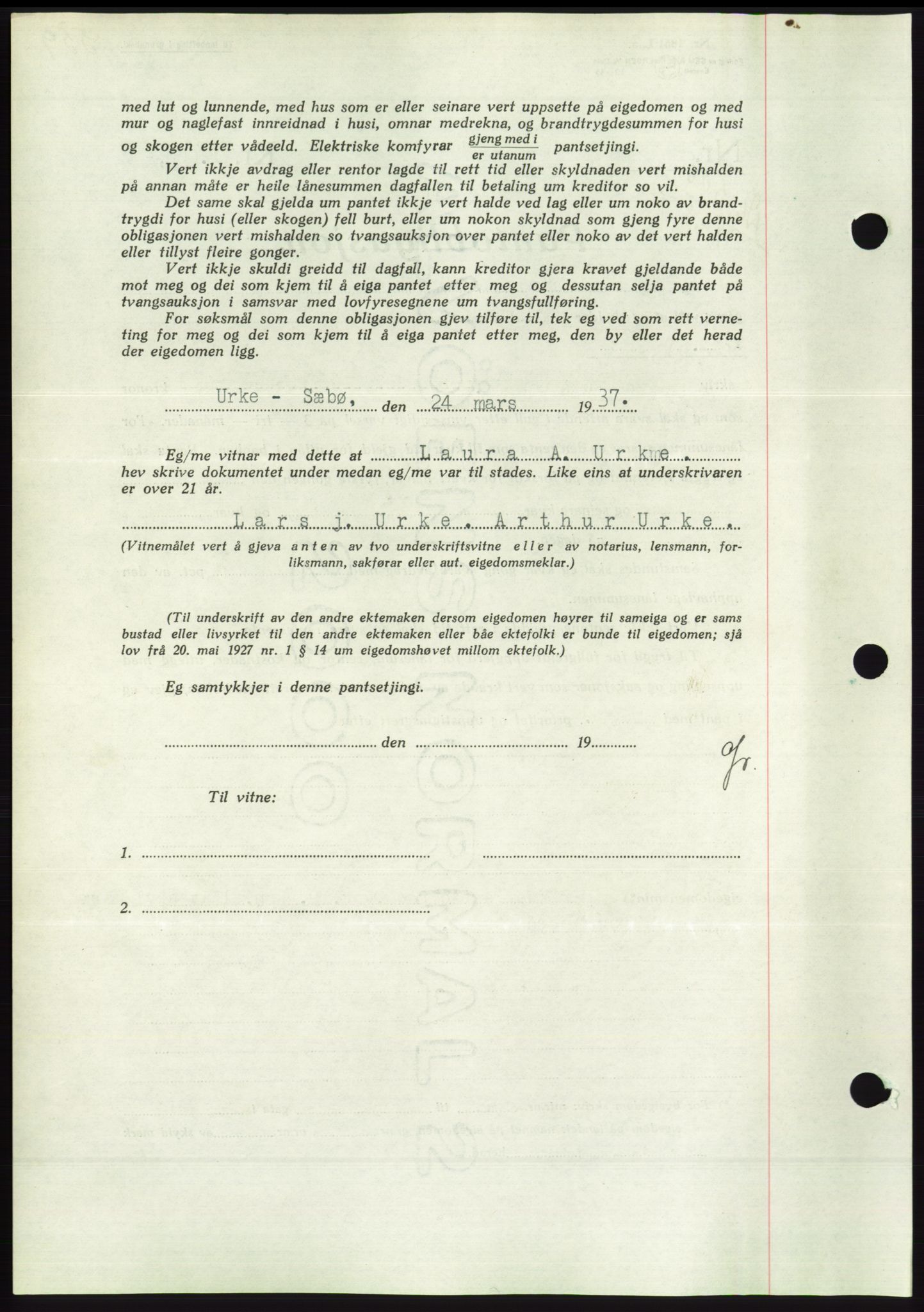 Søre Sunnmøre sorenskriveri, AV/SAT-A-4122/1/2/2C/L0062: Pantebok nr. 56, 1936-1937, Dagboknr: 508/1937