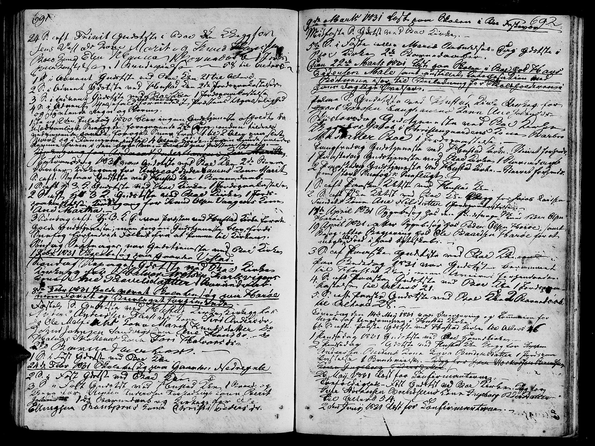 Ministerialprotokoller, klokkerbøker og fødselsregistre - Møre og Romsdal, AV/SAT-A-1454/566/L0765: Ministerialbok nr. 566A04, 1829-1841, s. 691-692