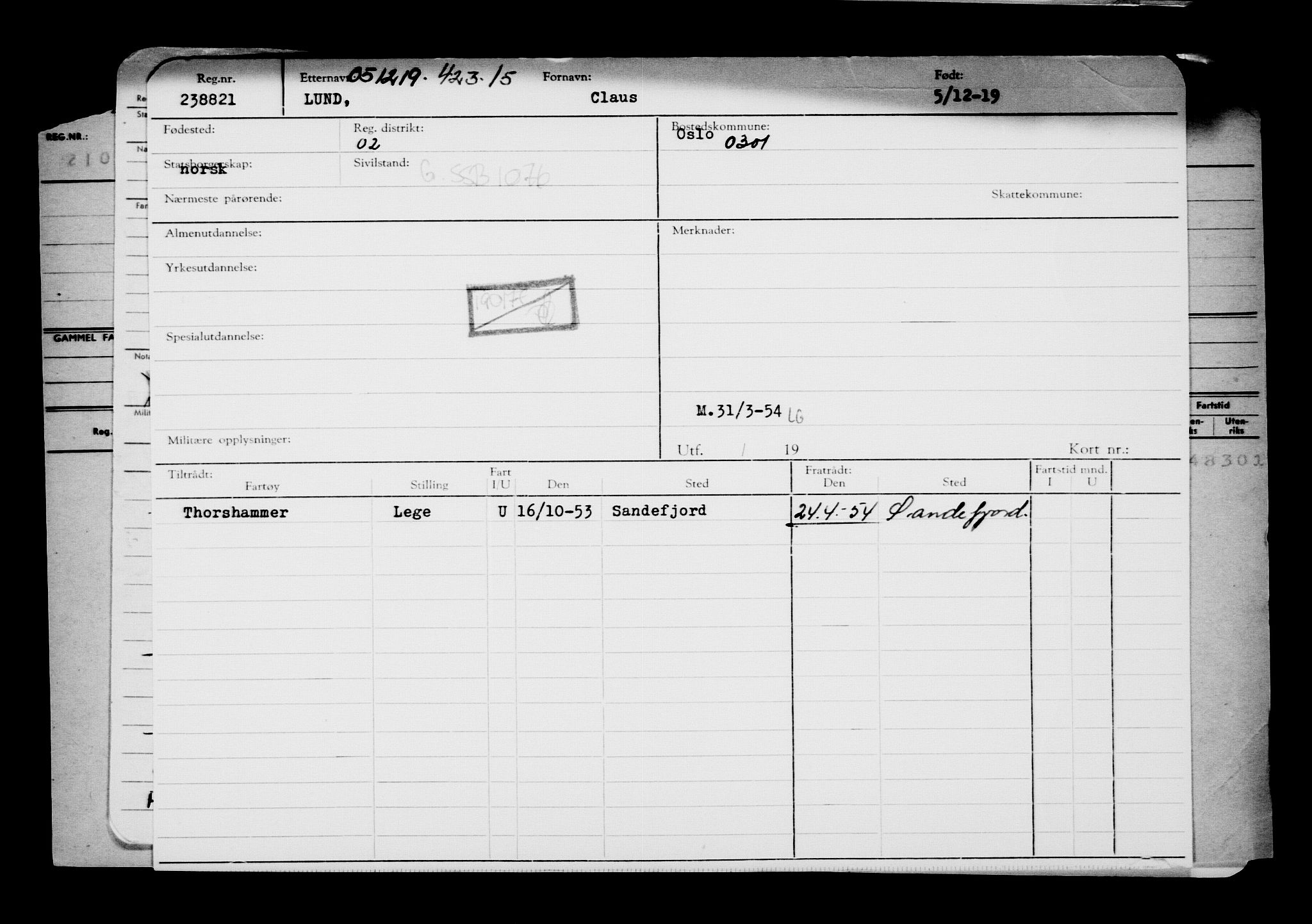 Direktoratet for sjømenn, AV/RA-S-3545/G/Gb/L0174: Hovedkort, 1919, s. 351