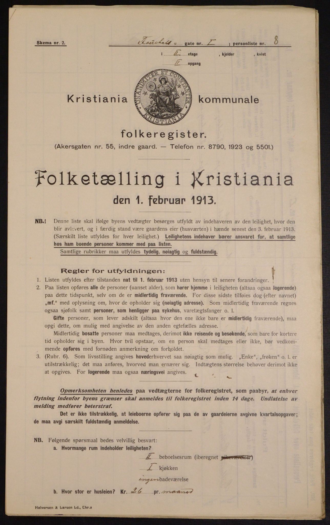 OBA, Kommunal folketelling 1.2.1913 for Kristiania, 1913, s. 23810