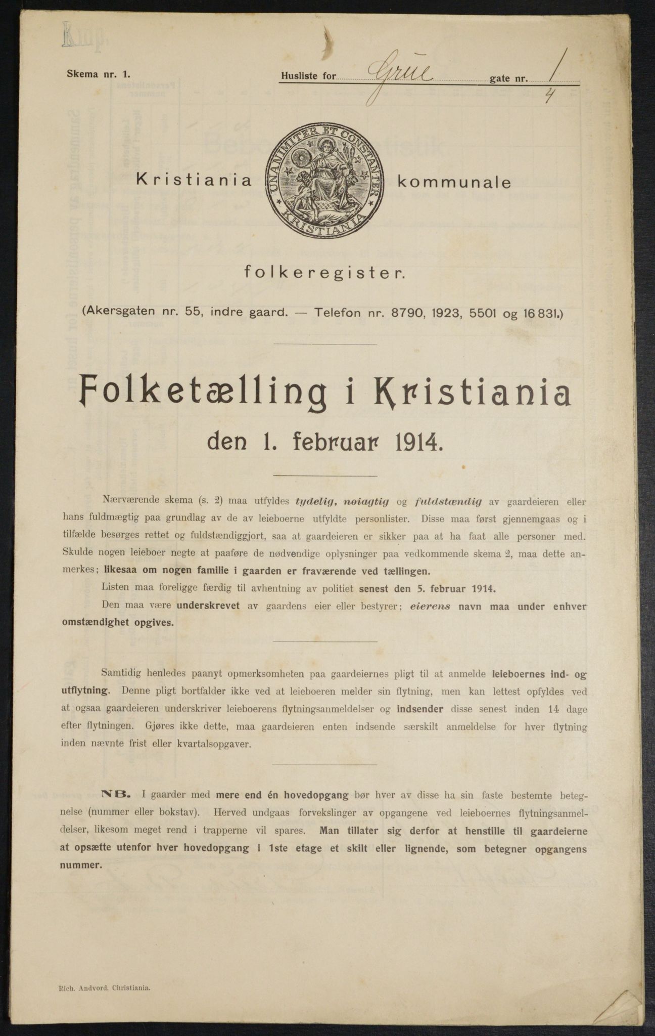 OBA, Kommunal folketelling 1.2.1914 for Kristiania, 1914, s. 30325