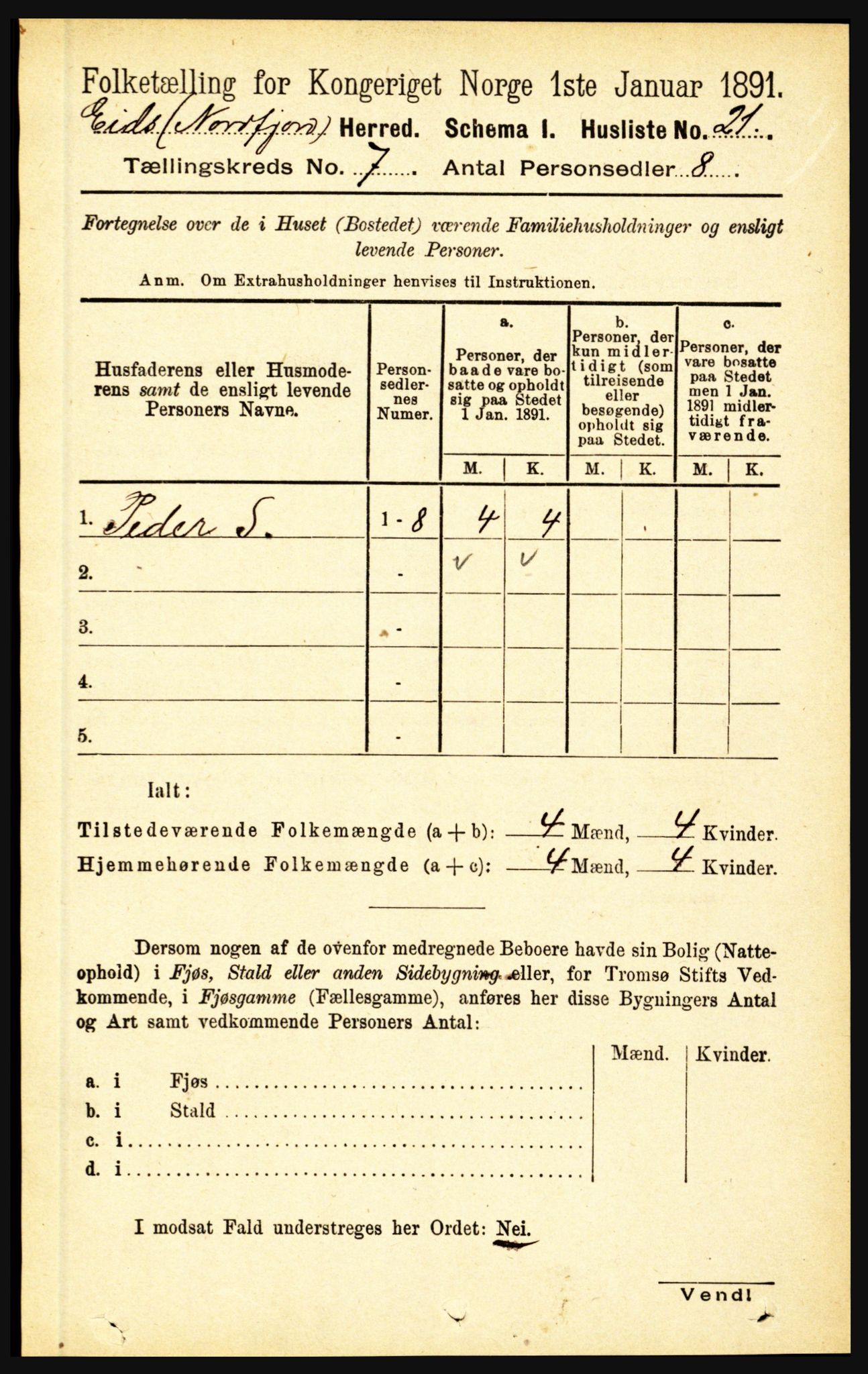 RA, Folketelling 1891 for 1443 Eid herred, 1891, s. 1775