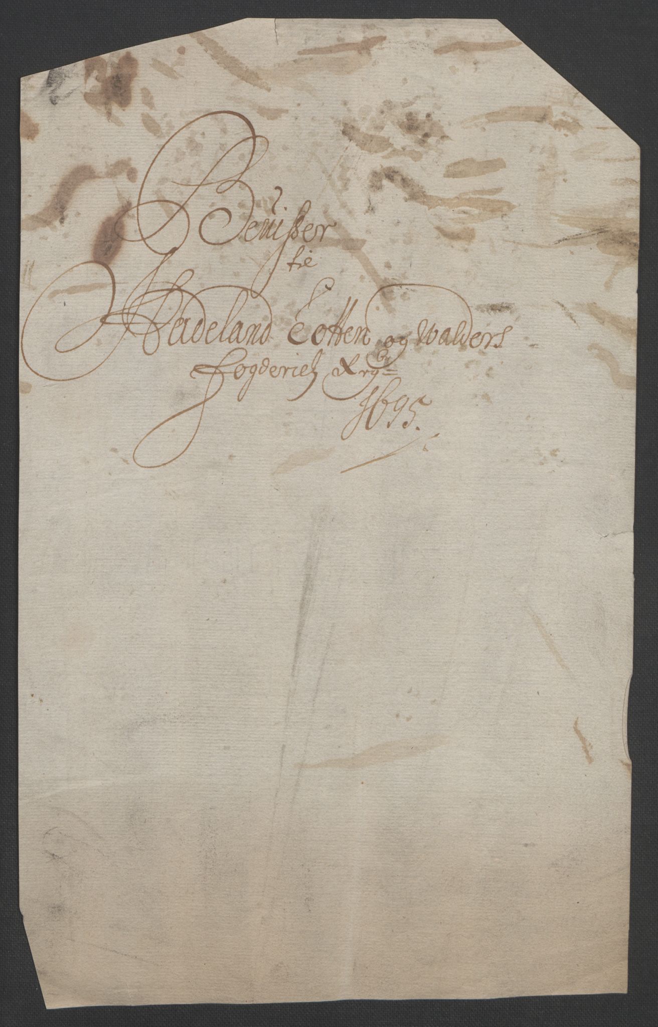 Rentekammeret inntil 1814, Reviderte regnskaper, Fogderegnskap, RA/EA-4092/R18/L1293: Fogderegnskap Hadeland, Toten og Valdres, 1695, s. 16