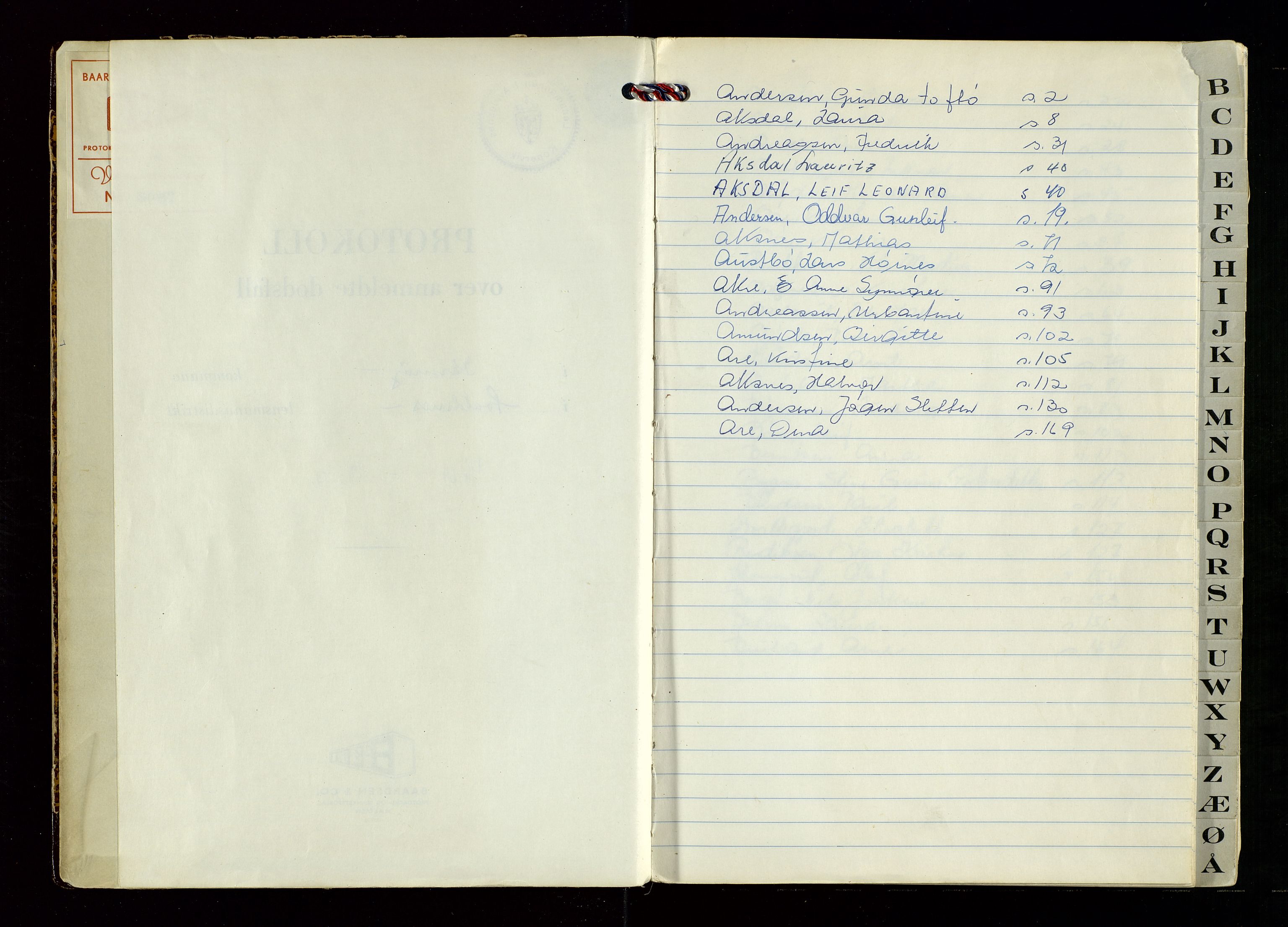 Avaldsnes lensmannskontor, AV/SAST-A-100286/Gga/L0010: Dødsfallsprotokoll for Karmøy kommune, 1969-1972