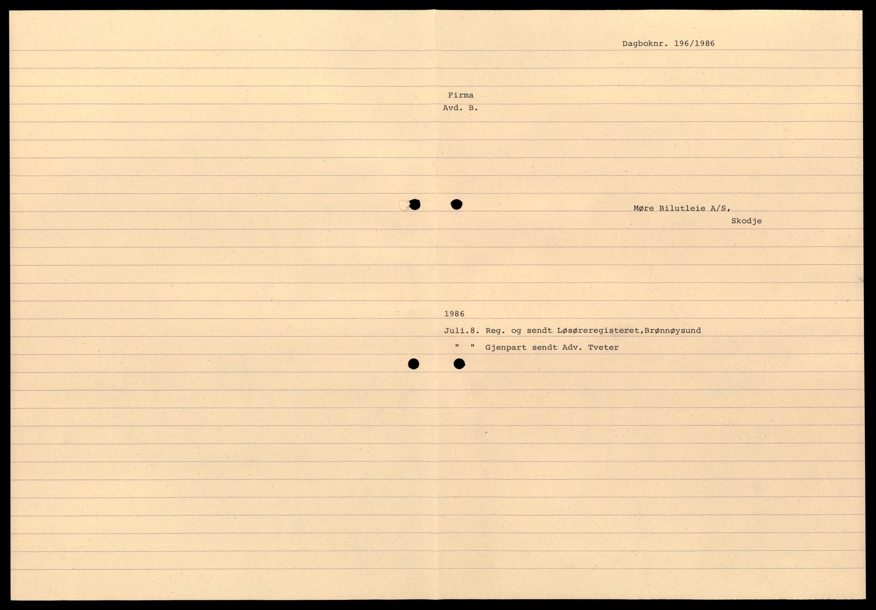 Nordre Sunnmøre sorenskriveri, AV/SAT-A-0006/2/J/Jd/Jde/L0038: Bilag. Aksjeselskap, Møre B-Møre T, 1944-1990, s. 7