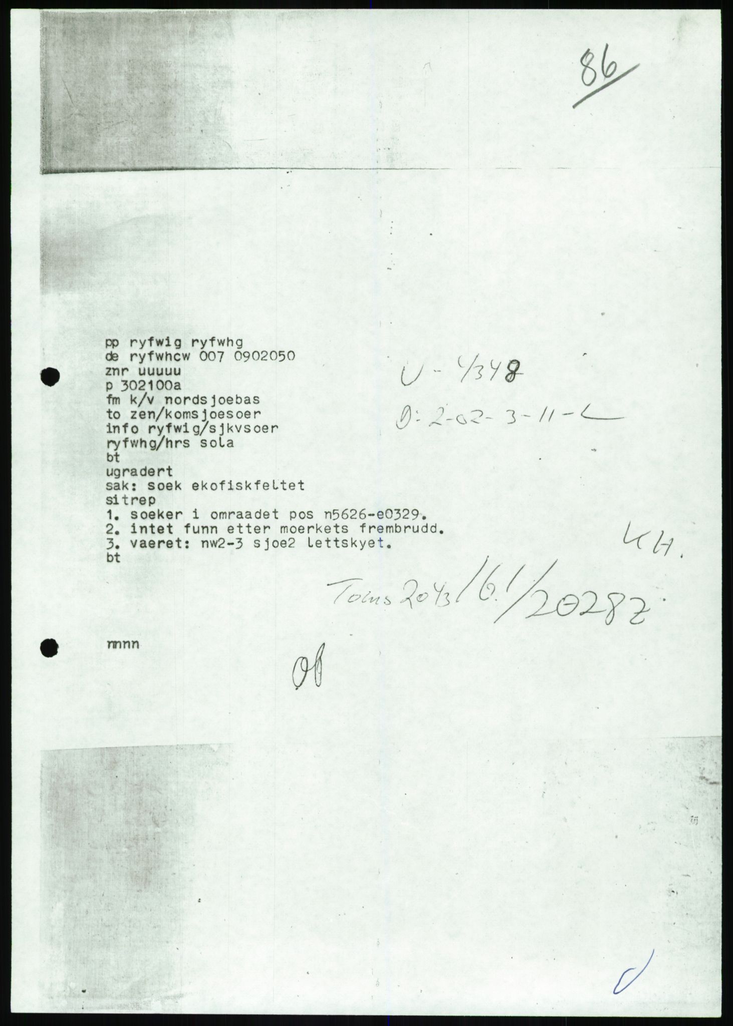 Justisdepartementet, Granskningskommisjonen ved Alexander Kielland-ulykken 27.3.1980, AV/RA-S-1165/D/L0017: P Hjelpefartøy (Doku.liste + P1-P6 av 6)/Q Hovedredningssentralen (Q0-Q27 av 27), 1980-1981, s. 236