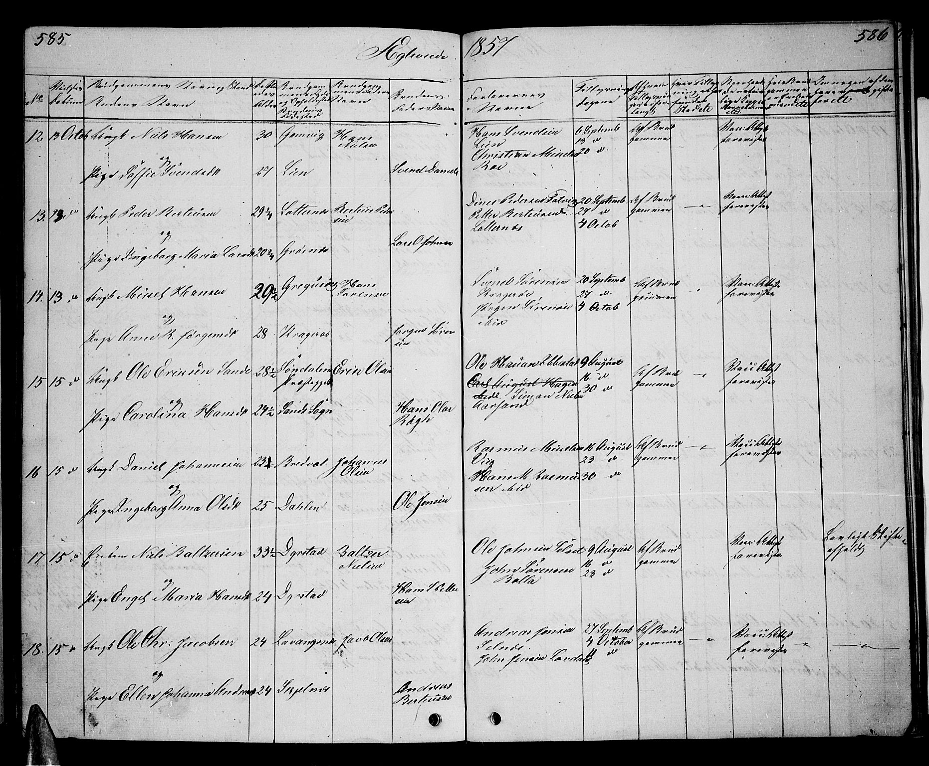 Ibestad sokneprestembete, AV/SATØ-S-0077/H/Ha/Hab/L0004klokker: Klokkerbok nr. 4, 1852-1860, s. 585-586