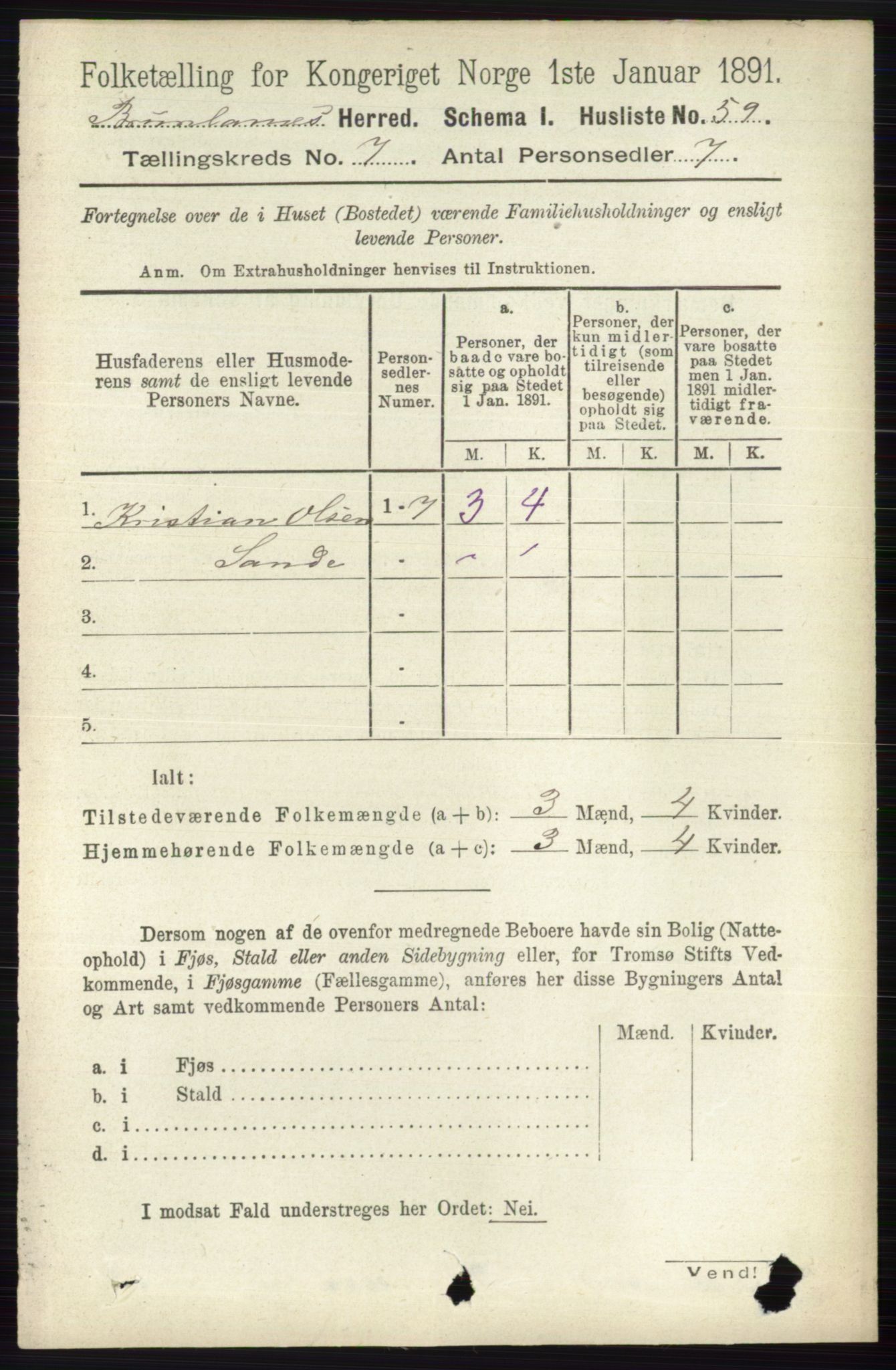 RA, Folketelling 1891 for 0726 Brunlanes herred, 1891, s. 2979