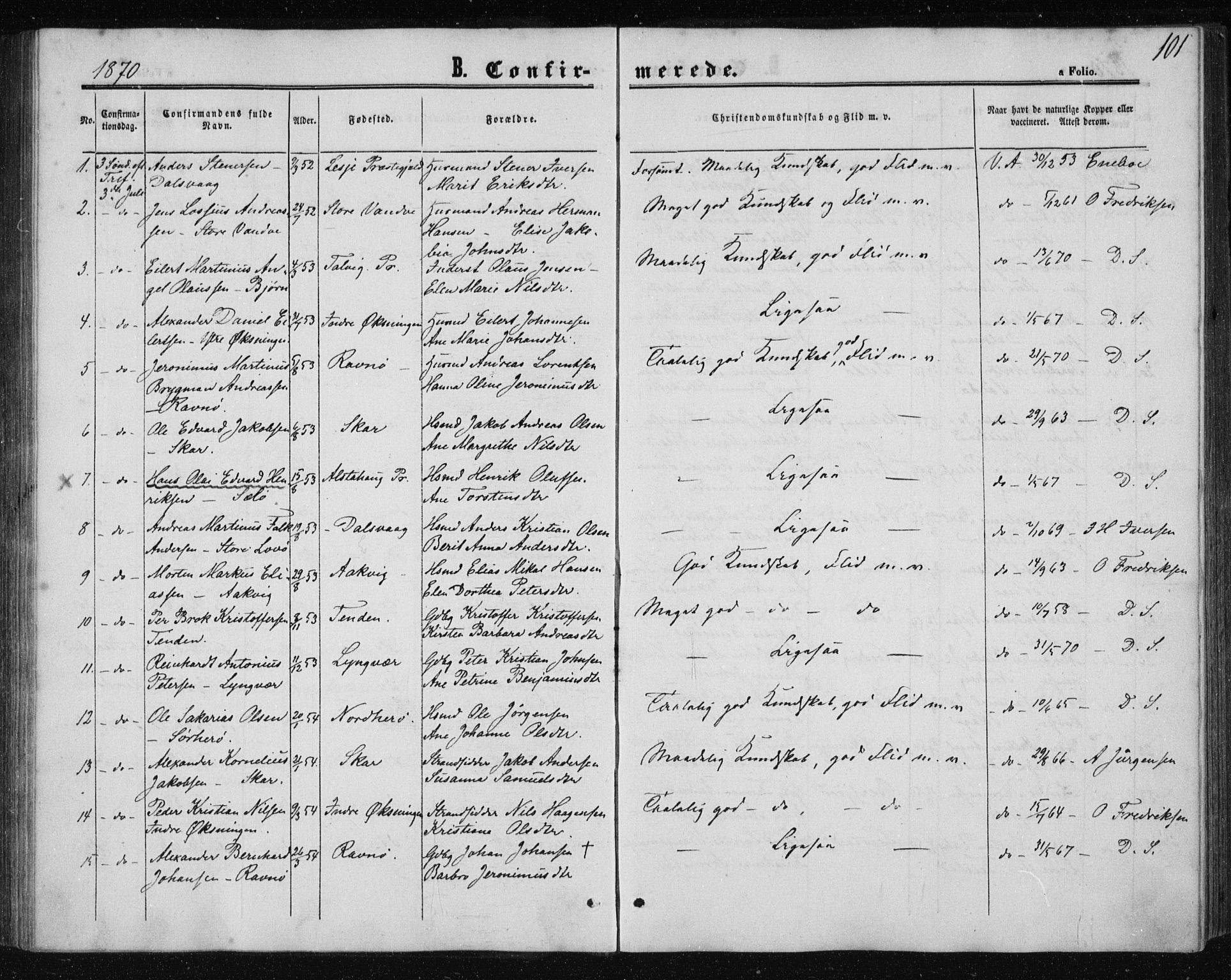 Ministerialprotokoller, klokkerbøker og fødselsregistre - Nordland, AV/SAT-A-1459/834/L0505: Ministerialbok nr. 834A03, 1862-1871, s. 101