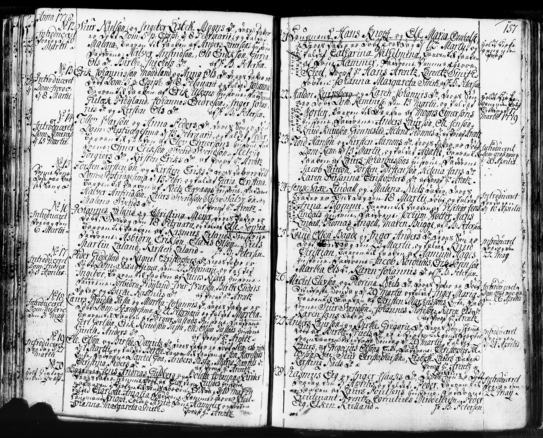 Domkirken sokneprestkontor, AV/SAST-A-101812/001/30/30BB/L0004: Klokkerbok nr. B 4, 1752-1790, s. 157