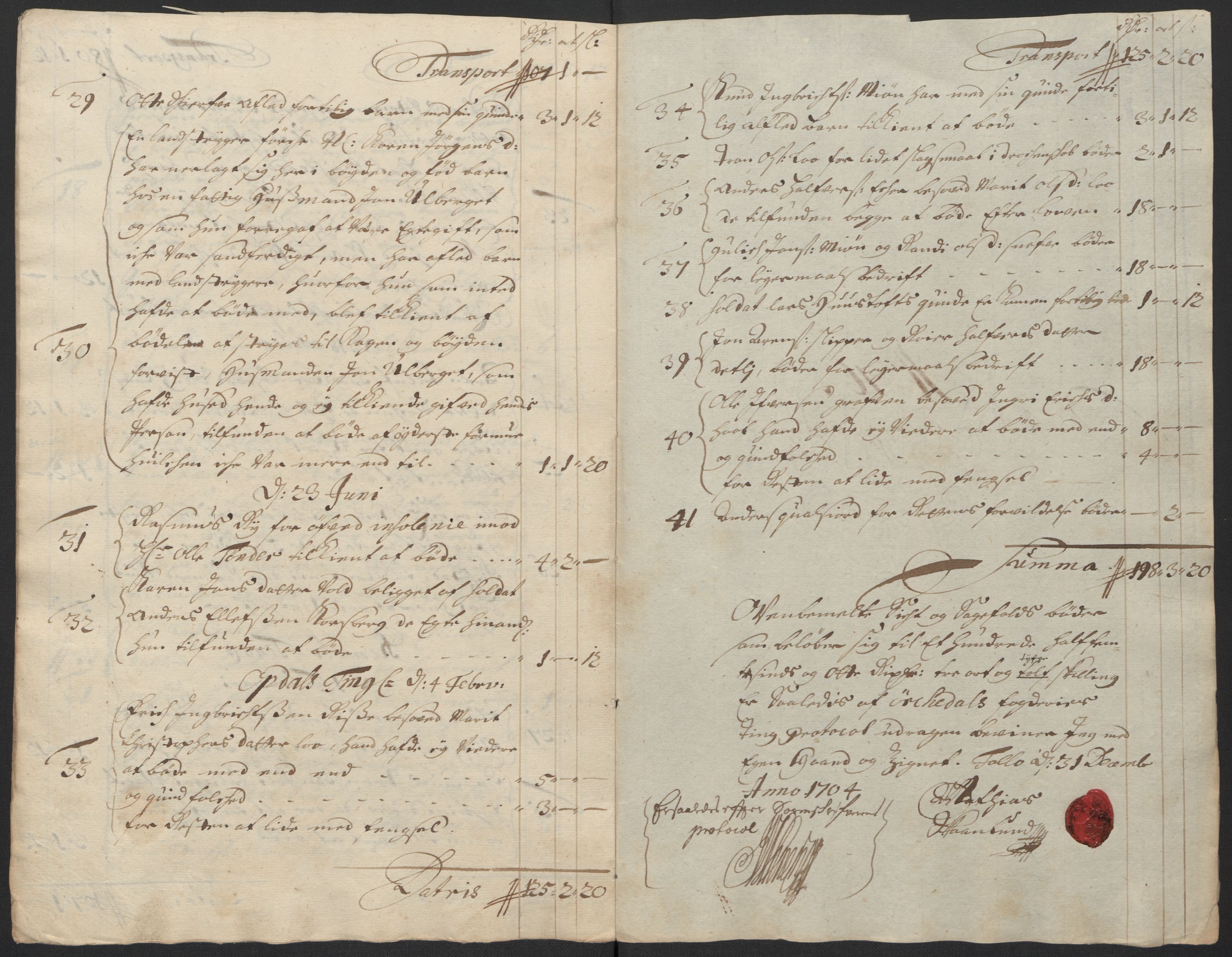 Rentekammeret inntil 1814, Reviderte regnskaper, Fogderegnskap, RA/EA-4092/R60/L3954: Fogderegnskap Orkdal og Gauldal, 1704, s. 186