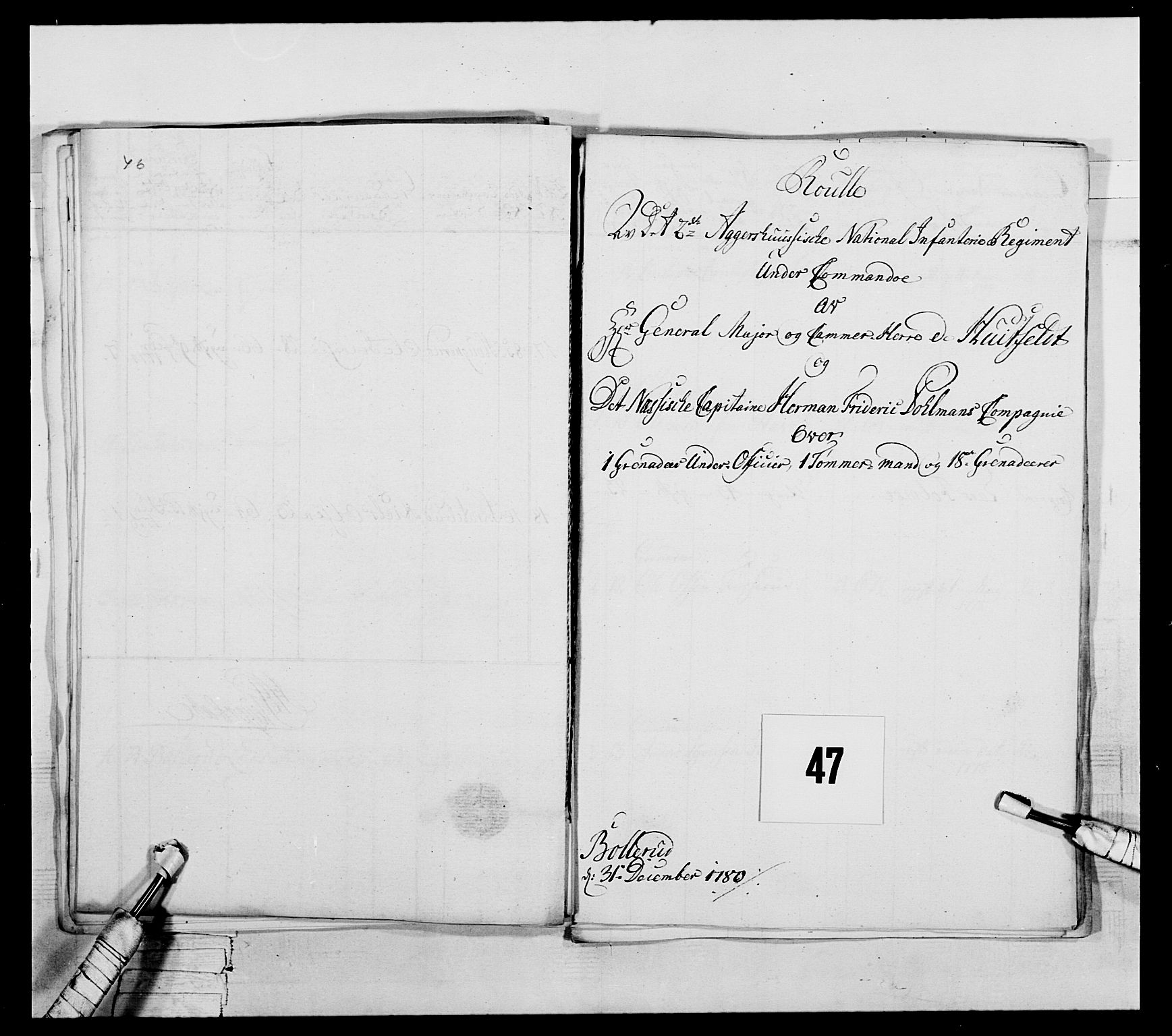 Generalitets- og kommissariatskollegiet, Det kongelige norske kommissariatskollegium, AV/RA-EA-5420/E/Eh/L0044: 2. Akershusiske nasjonale infanteriregiment, 1779-1787, s. 176