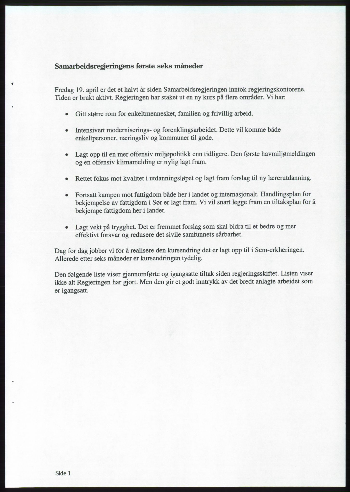 Forhandlingsmøtene 2001 mellom Høyre, Kristelig Folkeparti og Venstre om dannelse av regjering, RA/PA-1395/A/L0001: Forhandlingsprotokoll med vedlegg, 2001, s. 69