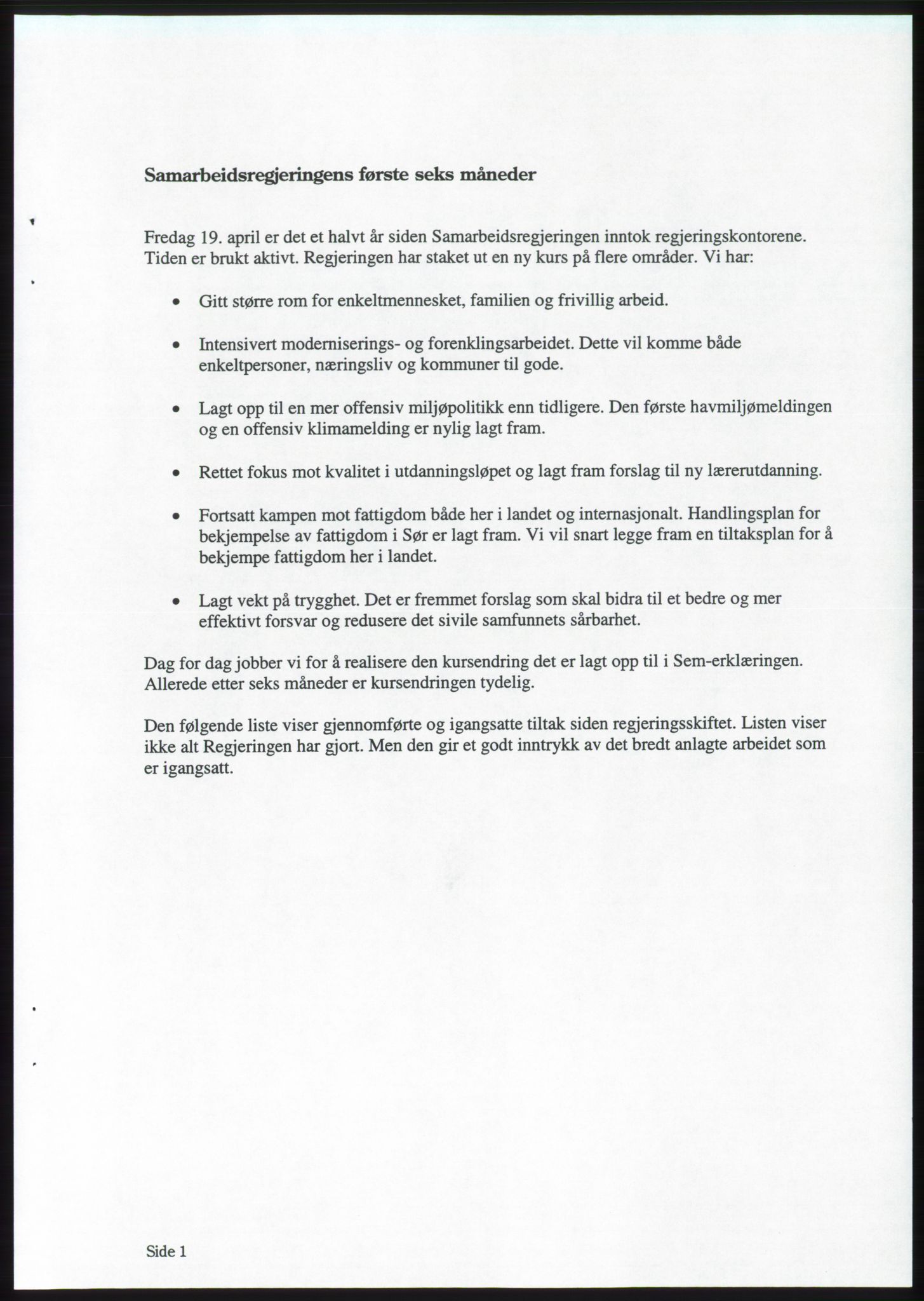 Forhandlingsmøtene 2001 mellom Høyre, Kristelig Folkeparti og Venstre om dannelse av regjering, AV/RA-PA-1395/A/L0001: Forhandlingsprotokoll med vedlegg, 2001, s. 69