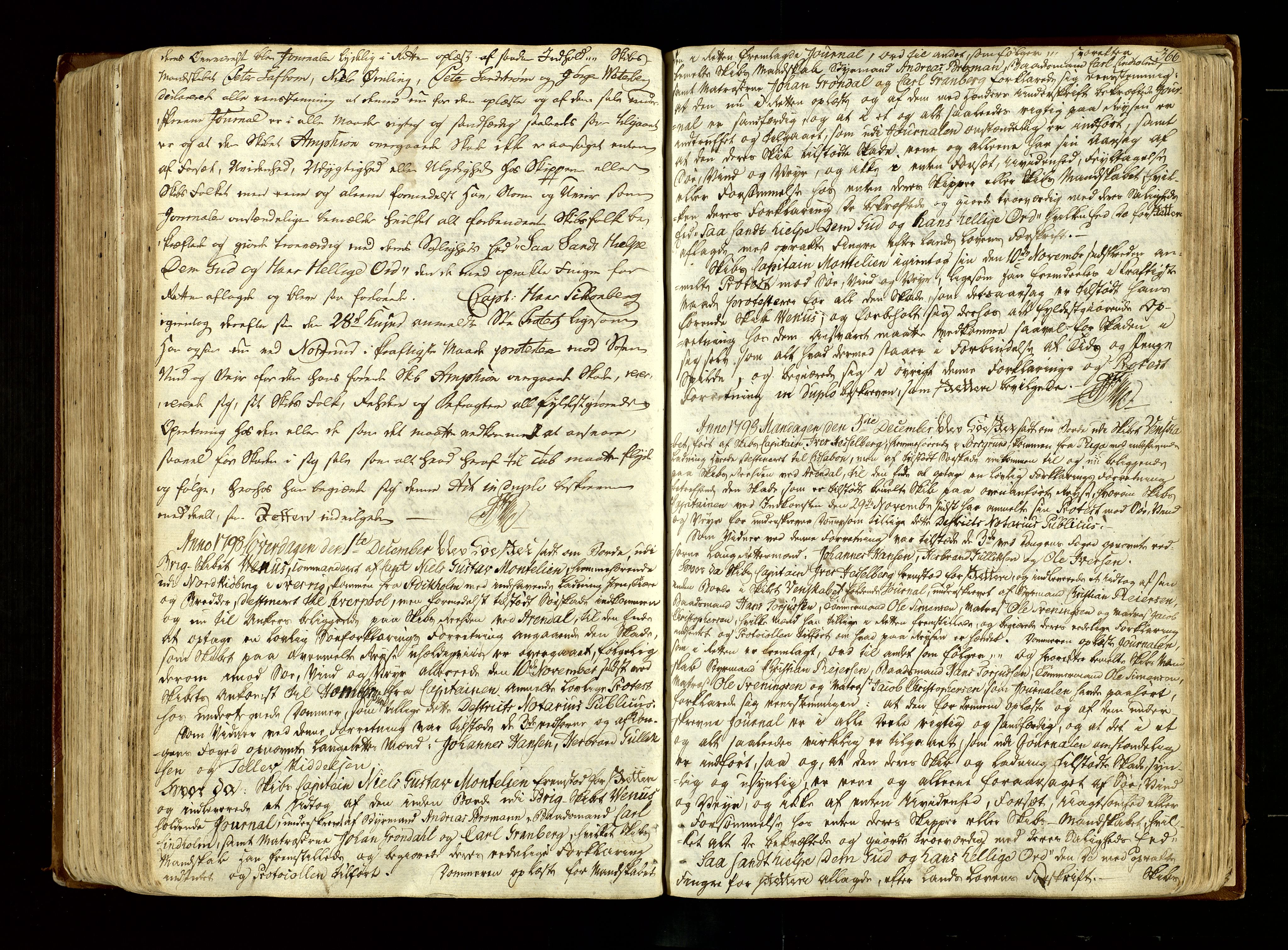 Nedenes sorenskriveri før 1824, SAK/1221-0007/F/Fb/L0003: Ekstrarettsprotokoll med register nr 3, 1792-1801, s. 366
