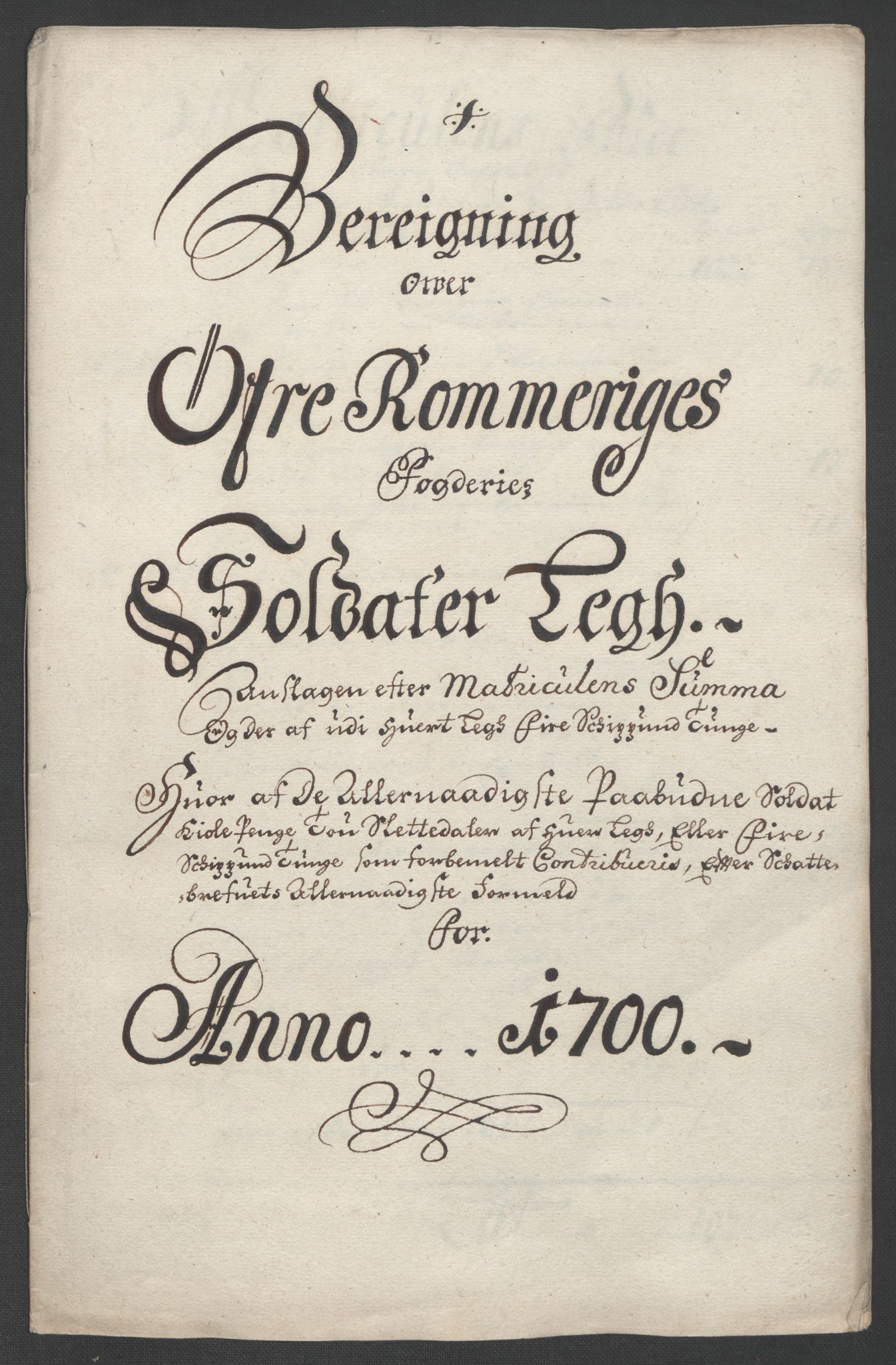 Rentekammeret inntil 1814, Reviderte regnskaper, Fogderegnskap, AV/RA-EA-4092/R12/L0712: Fogderegnskap Øvre Romerike, 1700, s. 263