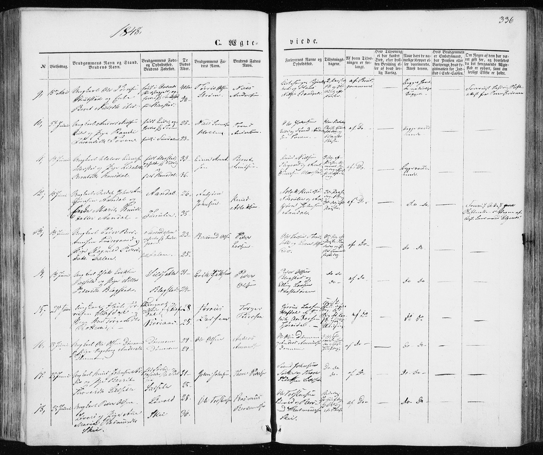 Ministerialprotokoller, klokkerbøker og fødselsregistre - Møre og Romsdal, AV/SAT-A-1454/586/L0984: Ministerialbok nr. 586A10, 1844-1856, s. 336