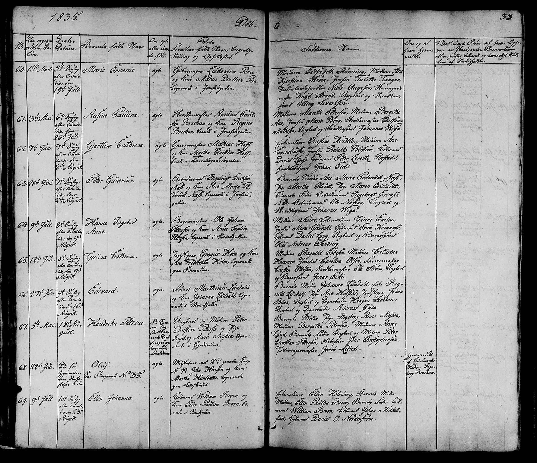 Ministerialprotokoller, klokkerbøker og fødselsregistre - Sør-Trøndelag, SAT/A-1456/602/L0136: Klokkerbok nr. 602C04, 1833-1845, s. 33