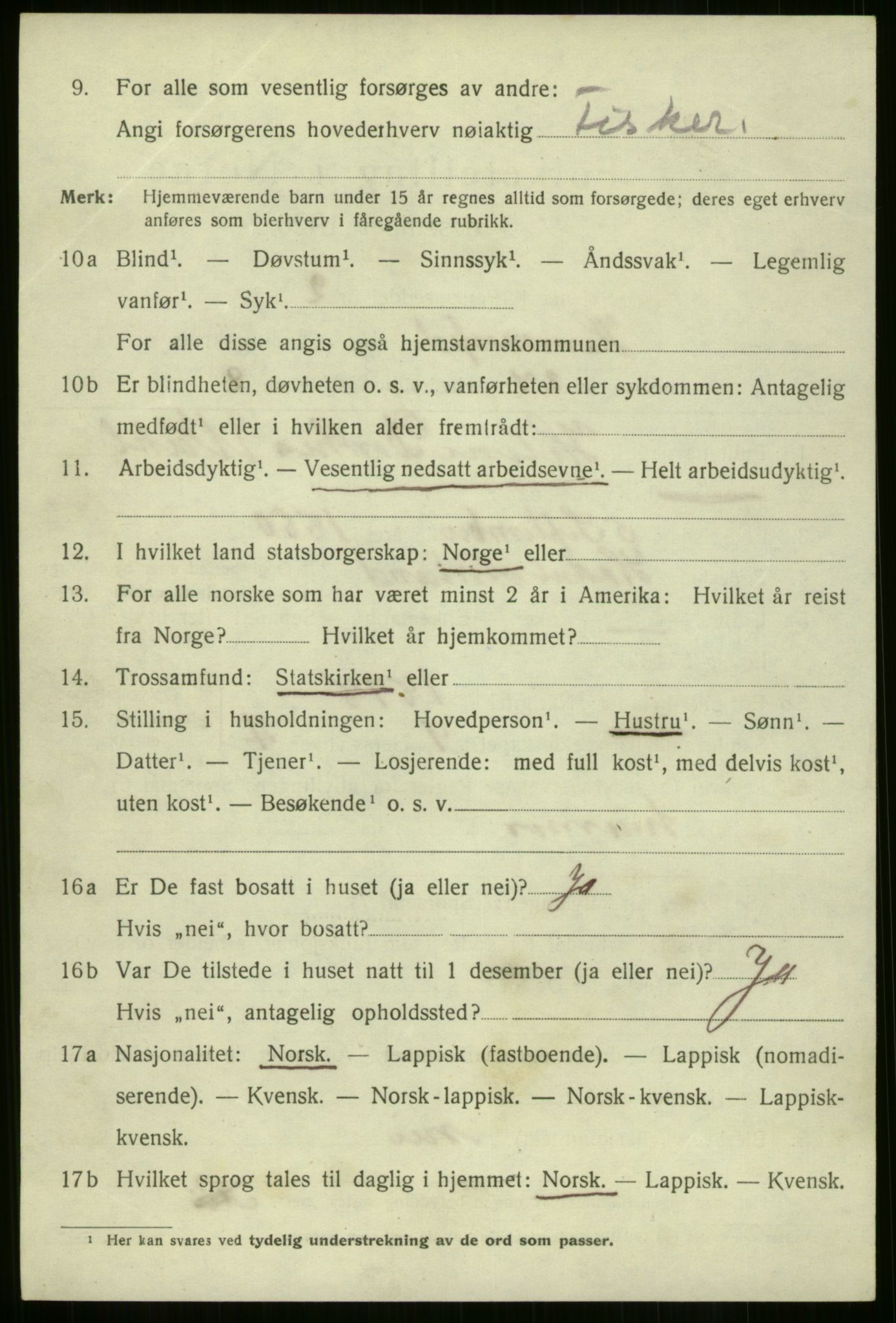 SATØ, Folketelling 1920 for 2001 Hammerfest kjøpstad, 1920, s. 2927
