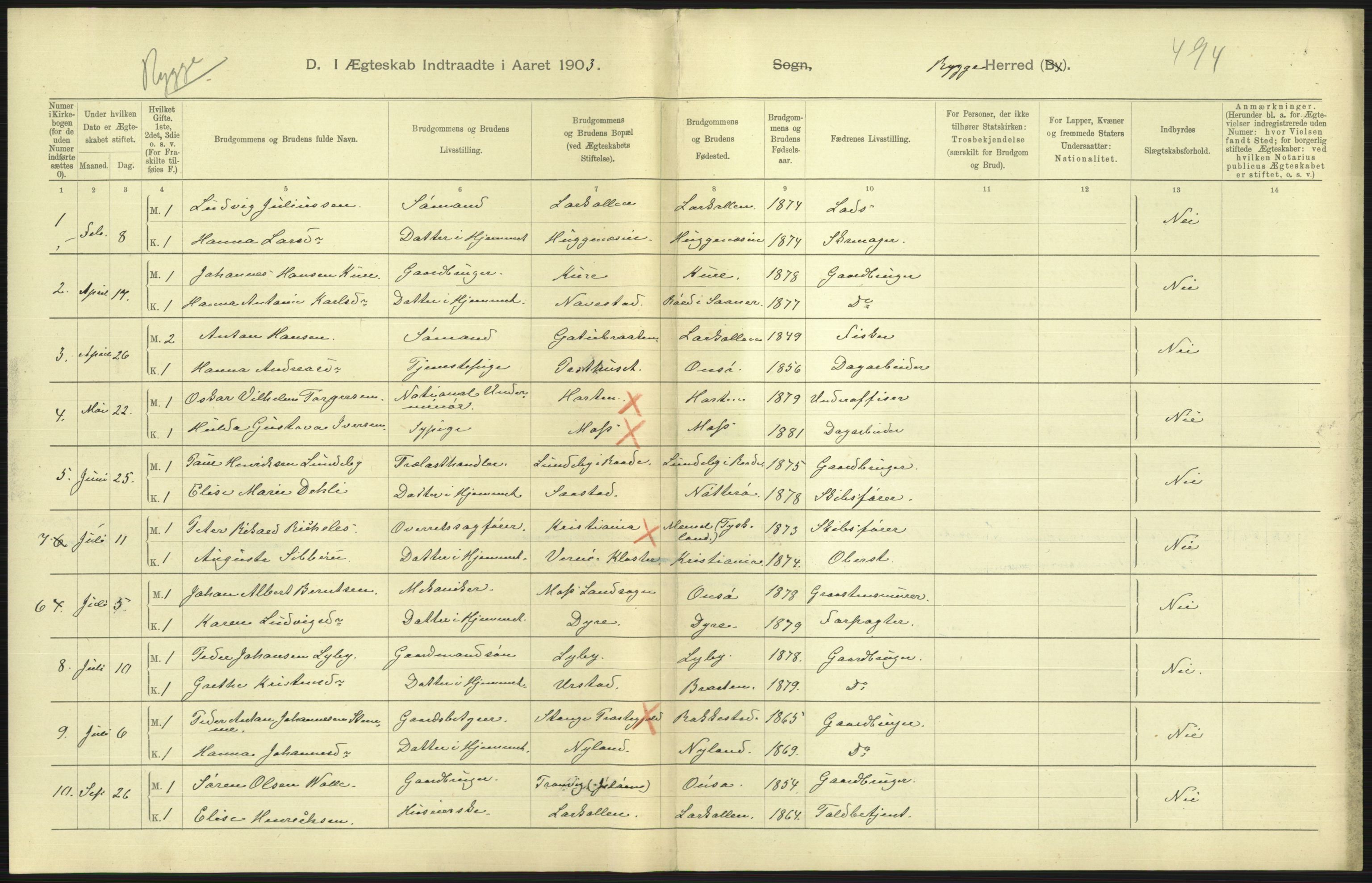 Statistisk sentralbyrå, Sosiodemografiske emner, Befolkning, AV/RA-S-2228/D/Df/Dfa/Dfaa/L0001: Smålenenes amt: Fødte, gifte, døde, 1903, s. 507