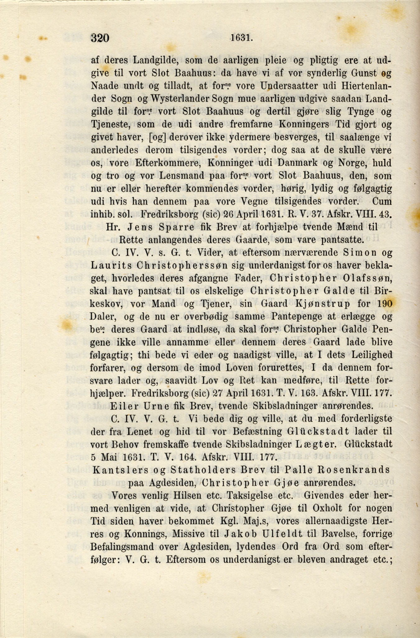 Publikasjoner utgitt av Det Norske Historiske Kildeskriftfond, PUBL/-/-/-: Norske Rigs-Registranter, bind 6, 1628-1634, s. 320