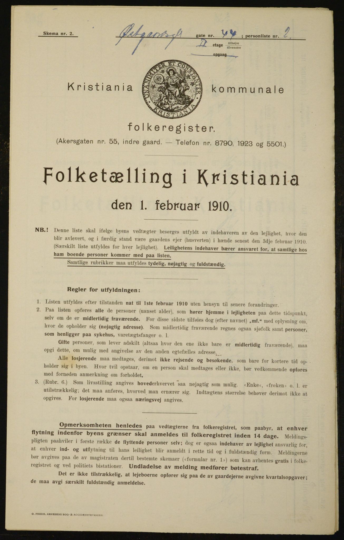 OBA, Kommunal folketelling 1.2.1910 for Kristiania, 1910, s. 122668