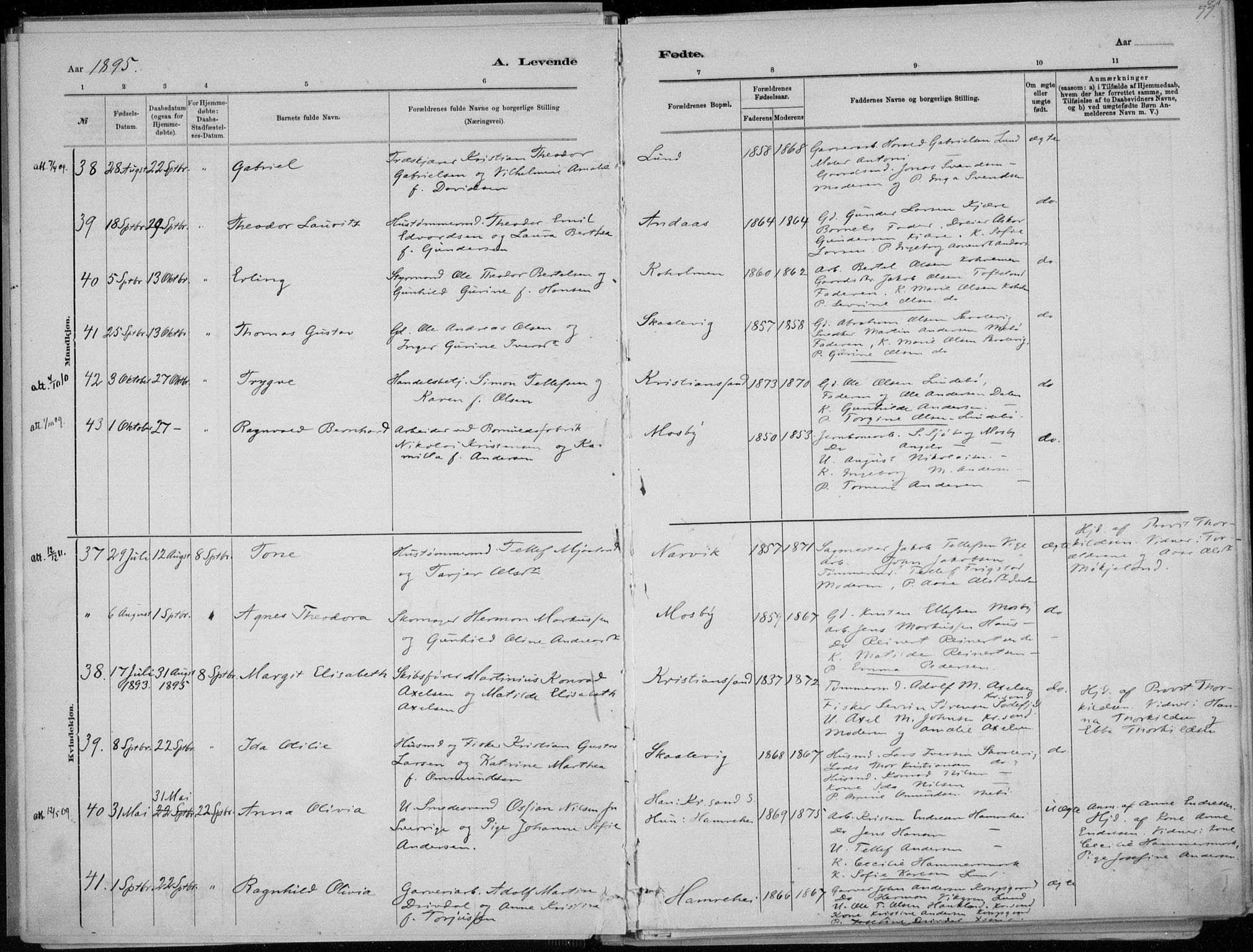Oddernes sokneprestkontor, AV/SAK-1111-0033/F/Fa/Faa/L0009: Ministerialbok nr. A 9, 1884-1896, s. 77