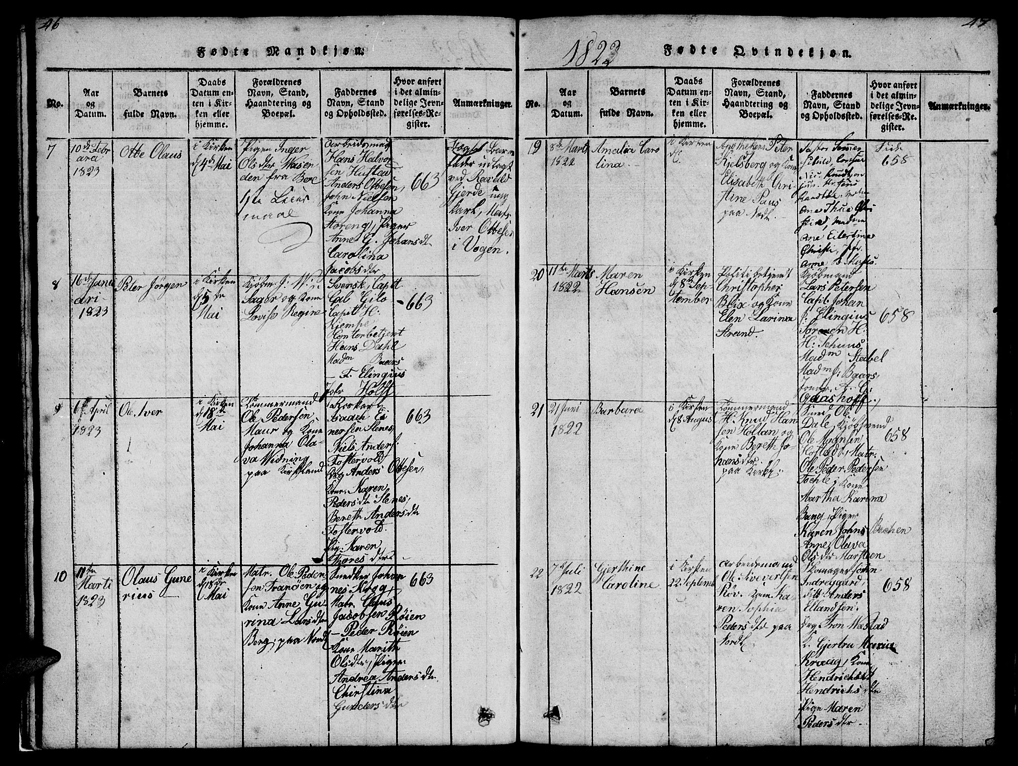 Ministerialprotokoller, klokkerbøker og fødselsregistre - Møre og Romsdal, AV/SAT-A-1454/572/L0856: Klokkerbok nr. 572C01, 1819-1832, s. 46-47