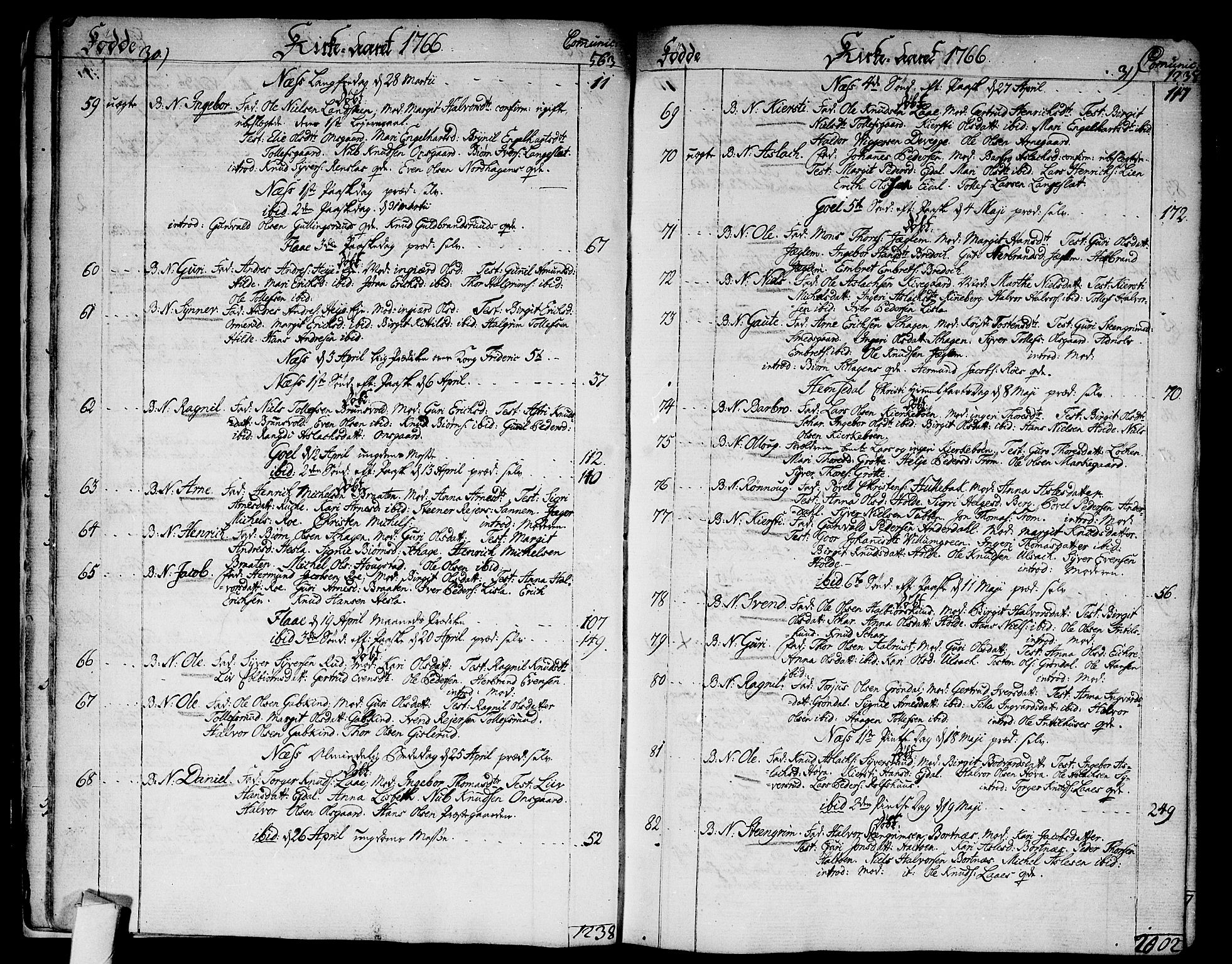 Nes kirkebøker, SAKO/A-236/F/Fa/L0004: Ministerialbok nr. 4, 1764-1786, s. 30-31