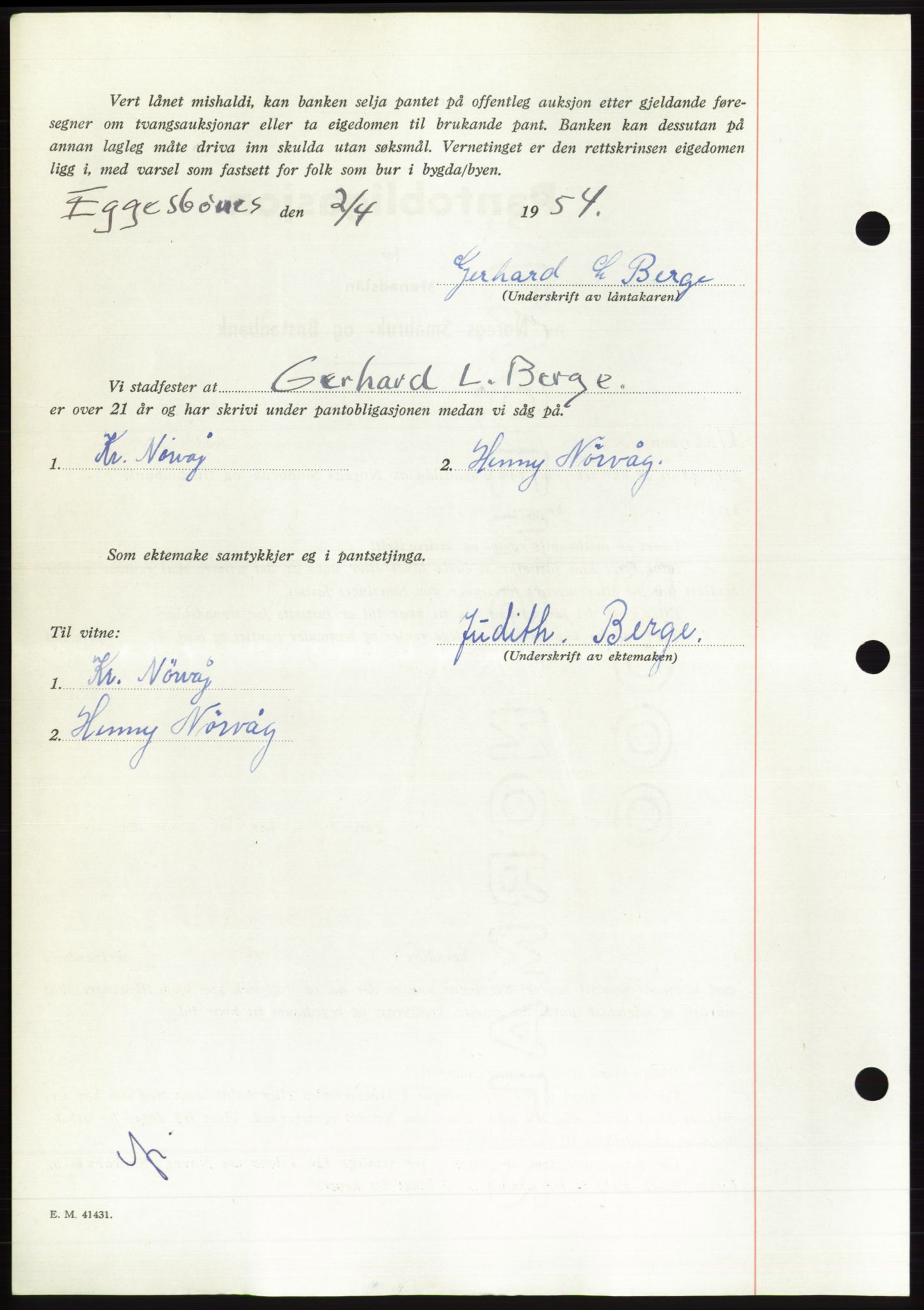 Søre Sunnmøre sorenskriveri, AV/SAT-A-4122/1/2/2C/L0124: Pantebok nr. 12B, 1953-1954, Dagboknr: 857/1954