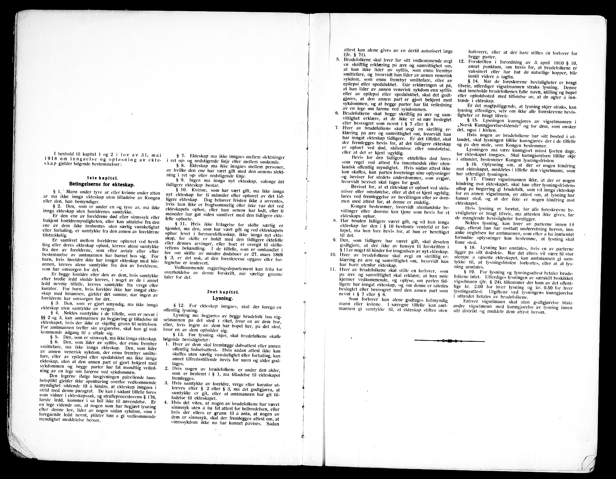 Kråkstad prestekontor Kirkebøker, AV/SAO-A-10125a/H/Hb/L0001: Lysningsprotokoll nr. II 1, 1919-1952