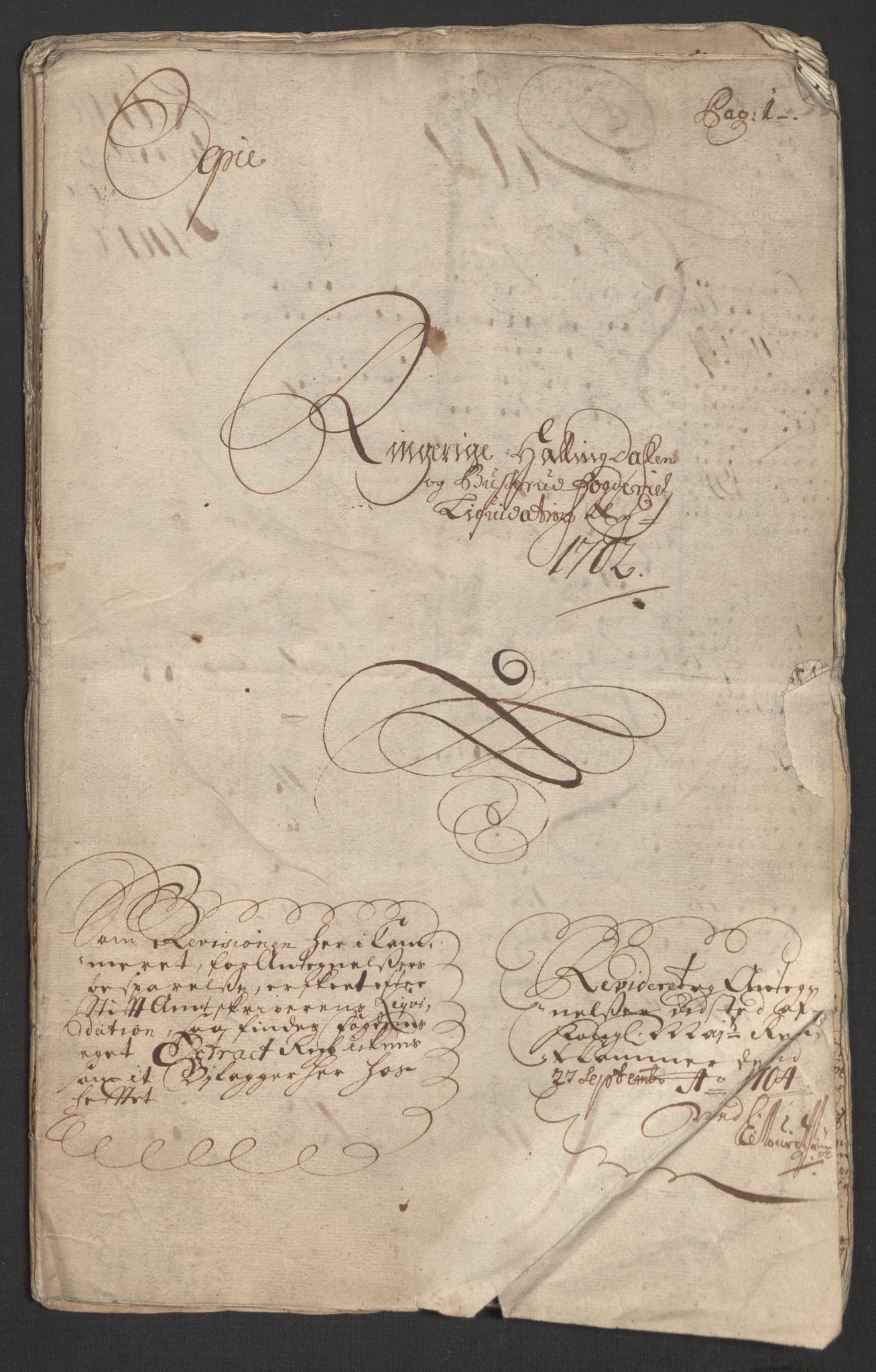 Rentekammeret inntil 1814, Reviderte regnskaper, Fogderegnskap, RA/EA-4092/R22/L1459: Fogderegnskap Ringerike, Hallingdal og Buskerud, 1702, s. 3