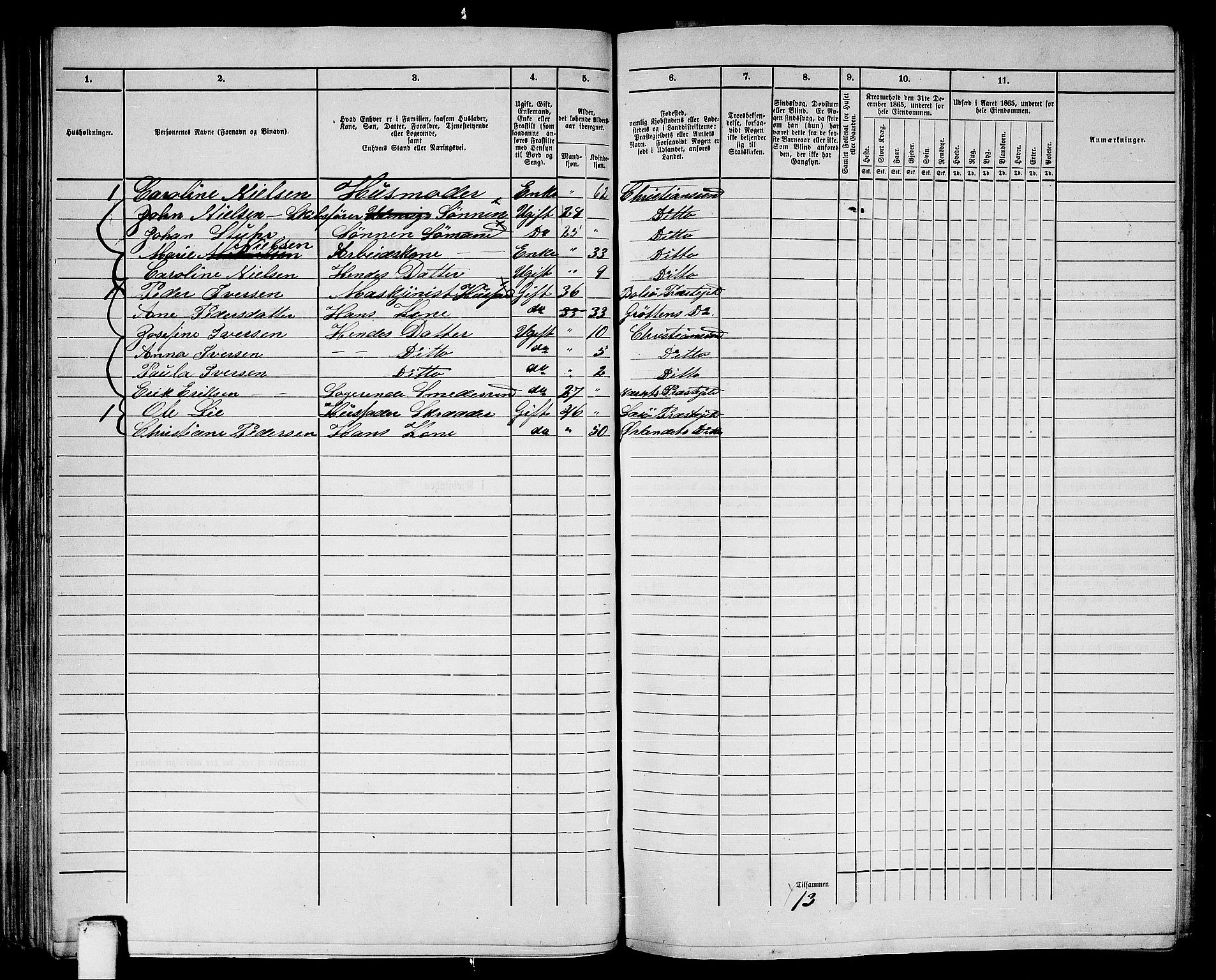 RA, Folketelling 1865 for 1503B Kristiansund prestegjeld, Kristiansund kjøpstad, 1865, s. 89