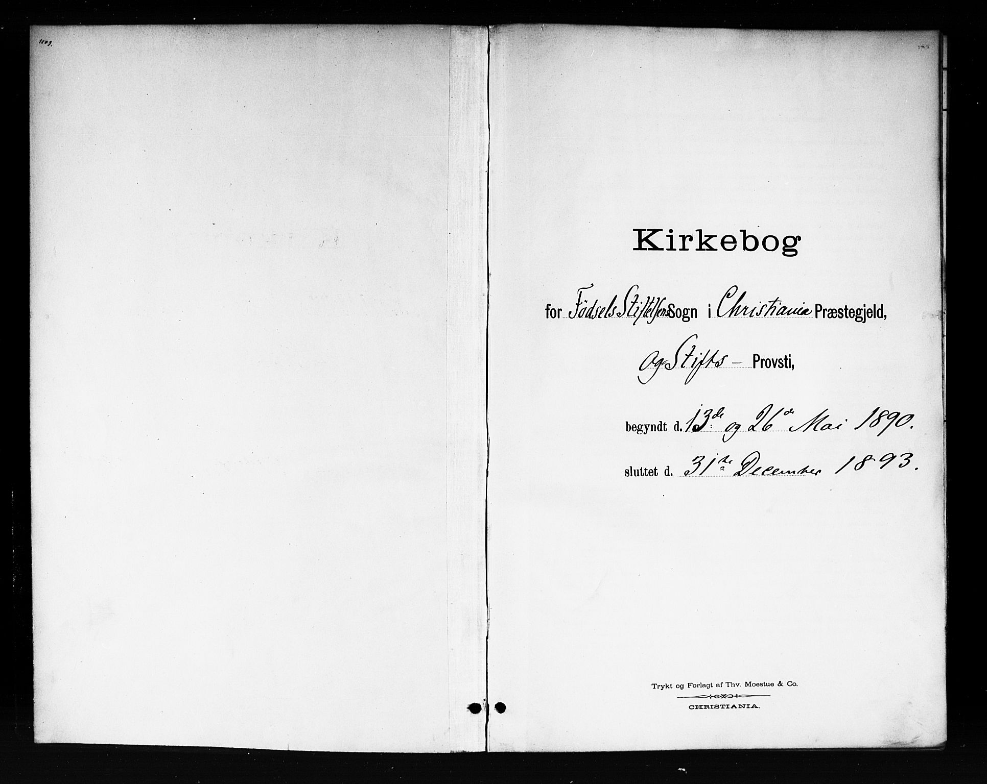 Rikshospitalet prestekontor Kirkebøker, SAO/A-10309b/F/L0008: Ministerialbok nr. 8, 1890-1893