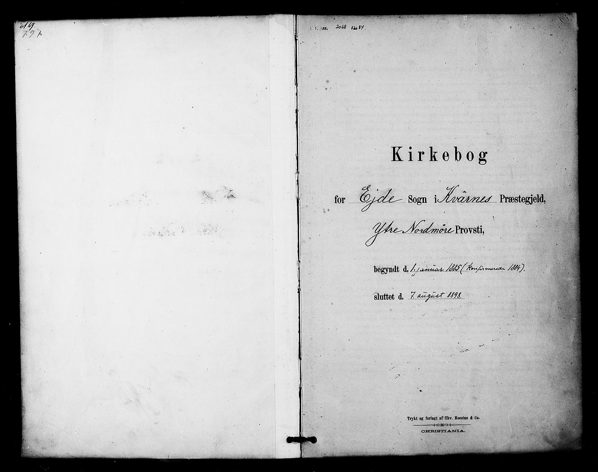 Ministerialprotokoller, klokkerbøker og fødselsregistre - Møre og Romsdal, SAT/A-1454/571/L0836: Ministerialbok nr. 571A01, 1884-1899