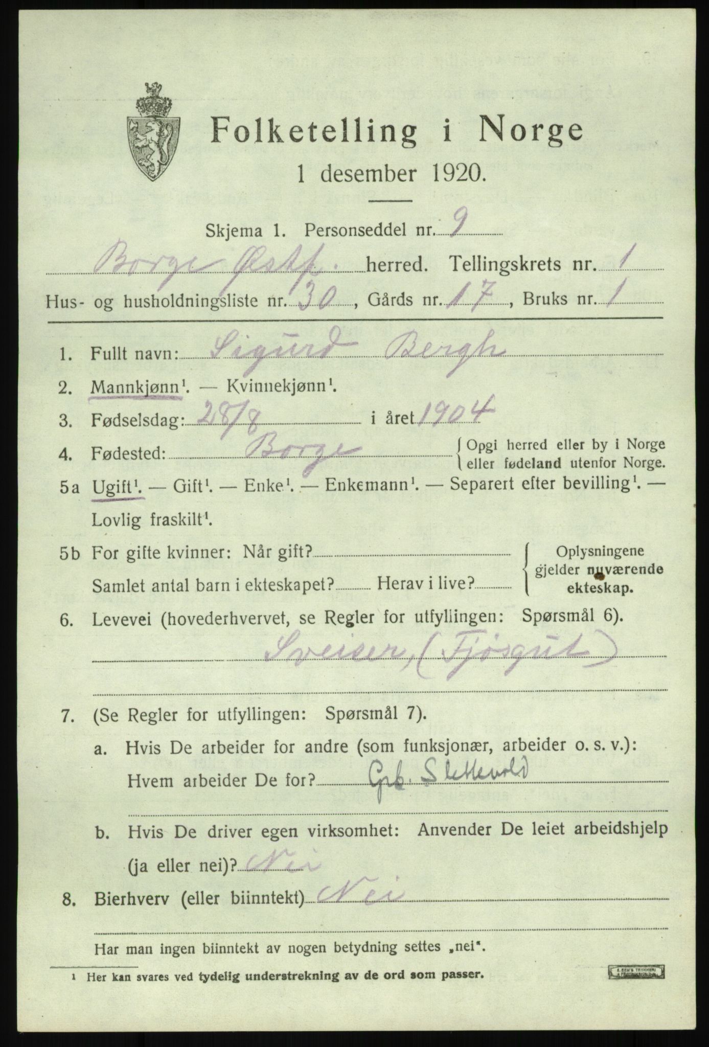 SAO, Folketelling 1920 for 0113 Borge herred, 1920, s. 2235