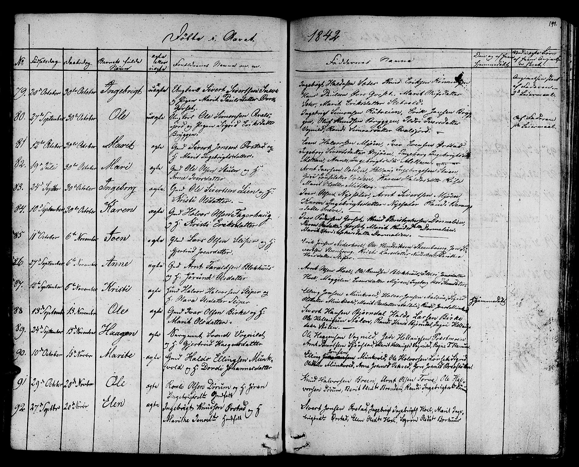 Ministerialprotokoller, klokkerbøker og fødselsregistre - Sør-Trøndelag, SAT/A-1456/678/L0897: Ministerialbok nr. 678A06-07, 1821-1847, s. 141