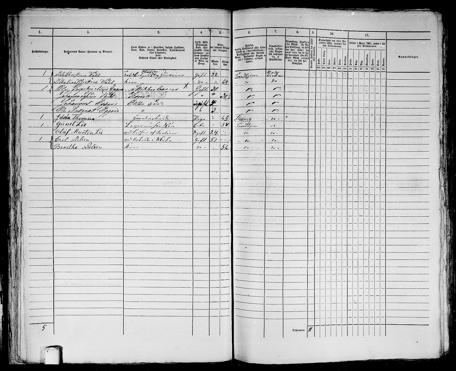 RA, Folketelling 1865 for 1601 Trondheim kjøpstad, 1865, s. 75