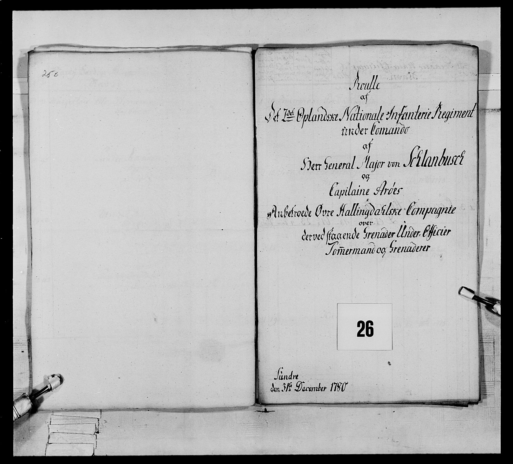 Generalitets- og kommissariatskollegiet, Det kongelige norske kommissariatskollegium, RA/EA-5420/E/Eh/L0064: 2. Opplandske nasjonale infanteriregiment, 1774-1784, s. 546